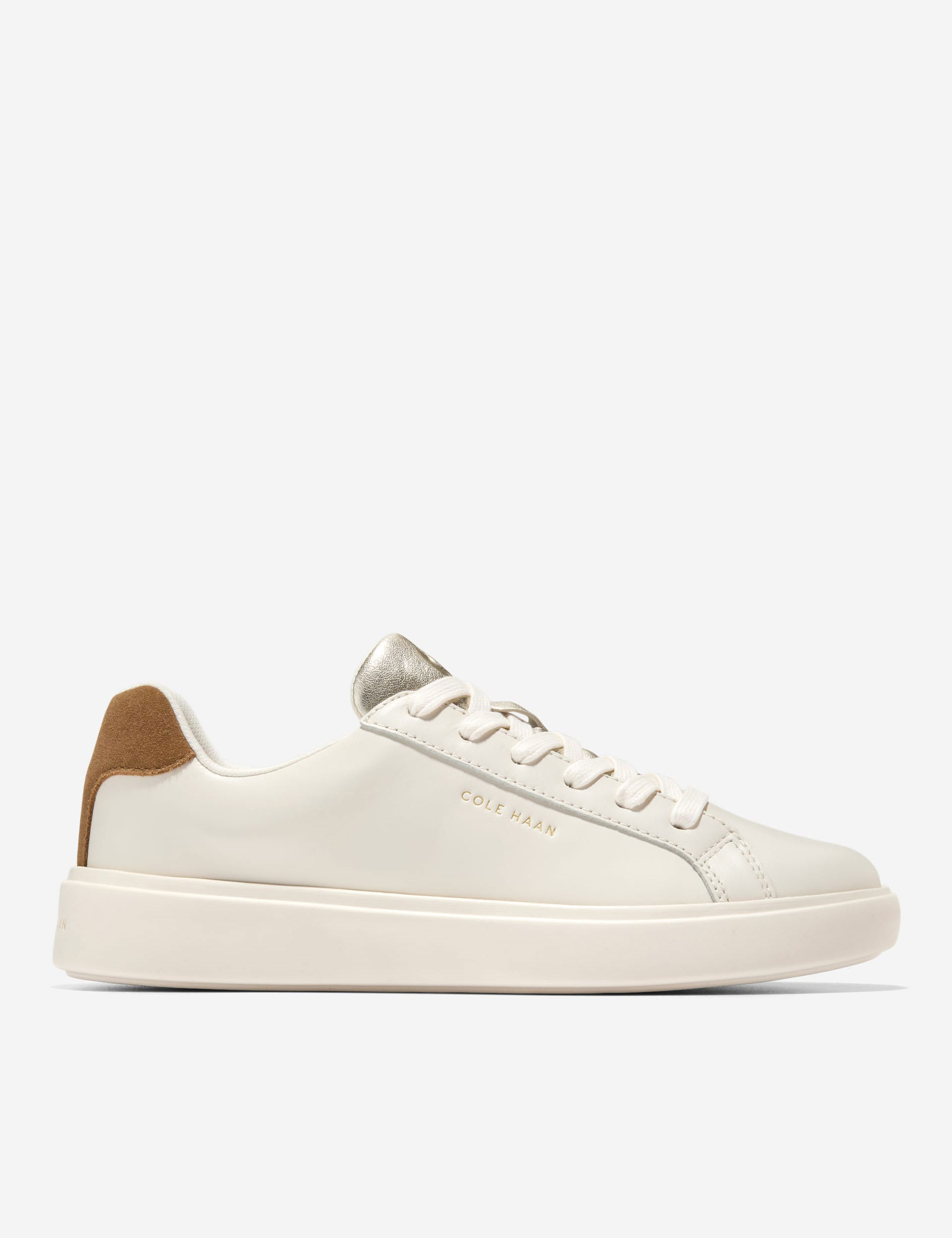 Cole Haan Women's Leather Lace Up Trainers - 5 - Ivory, Ivory,White