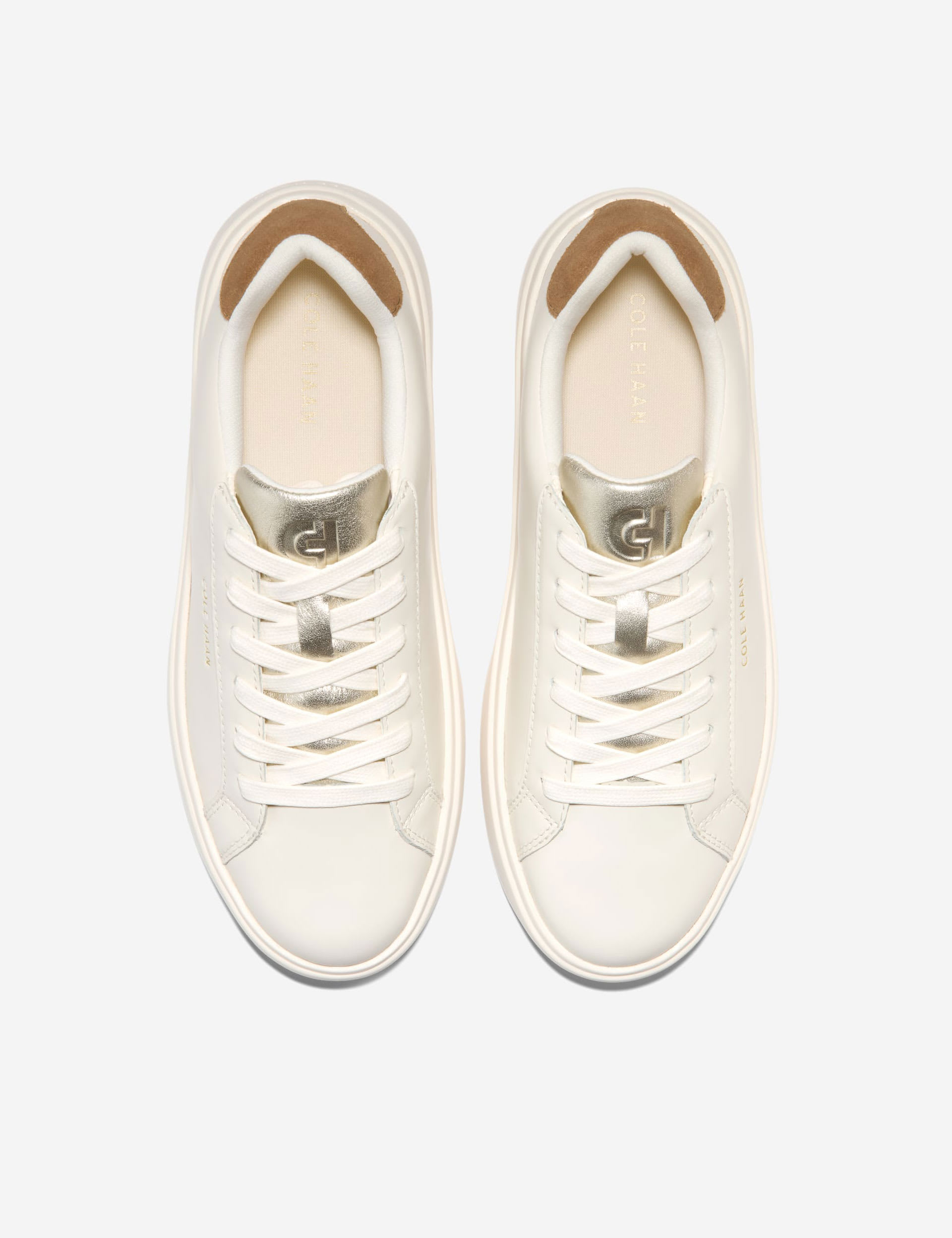 Cole Haan Women's Leather Lace Up Trainers - 5 - Ivory, Ivory,White