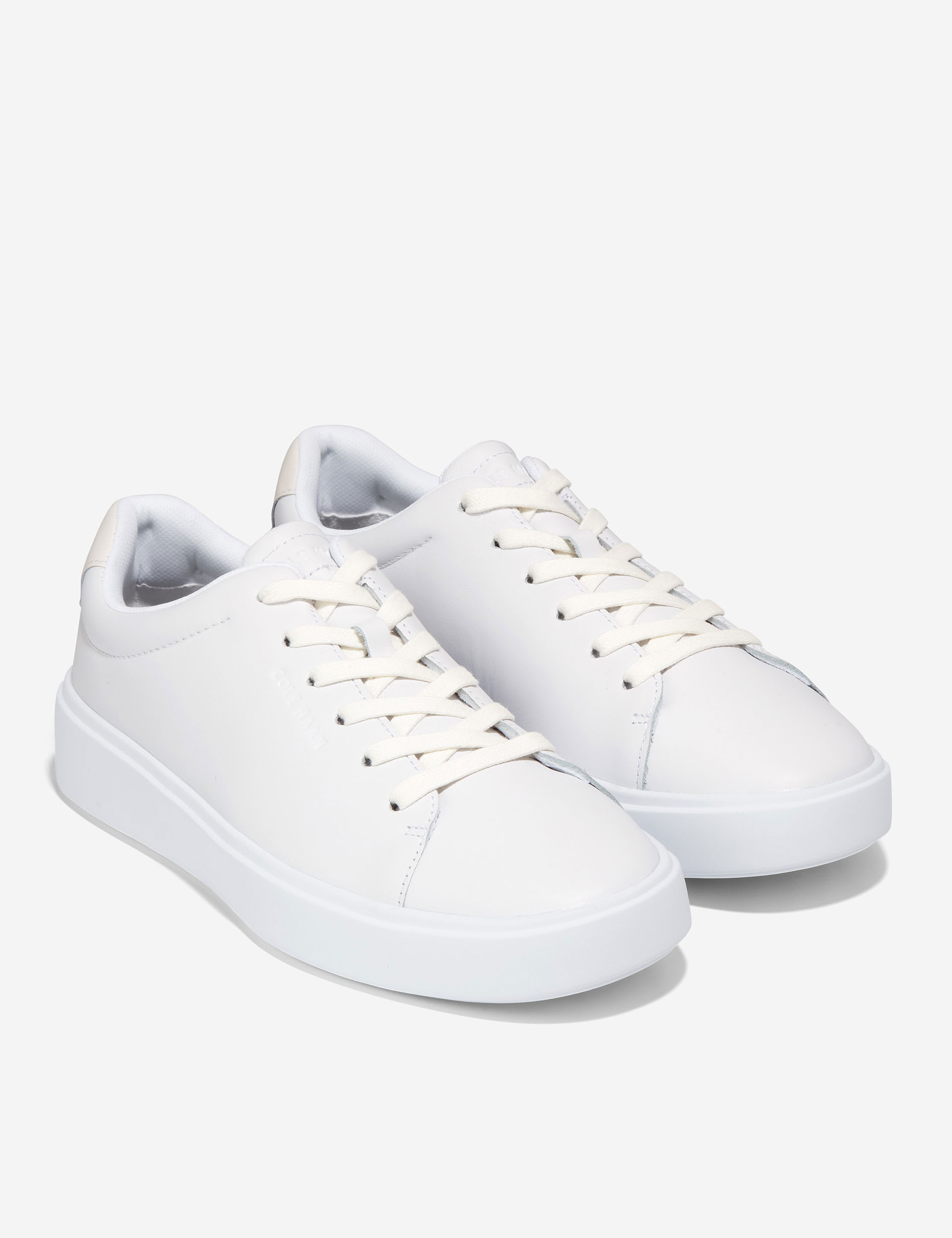 Cole Haan Men's Leather Grand Crosscourt Traveler Lace Up Trainers - 9 - White, White