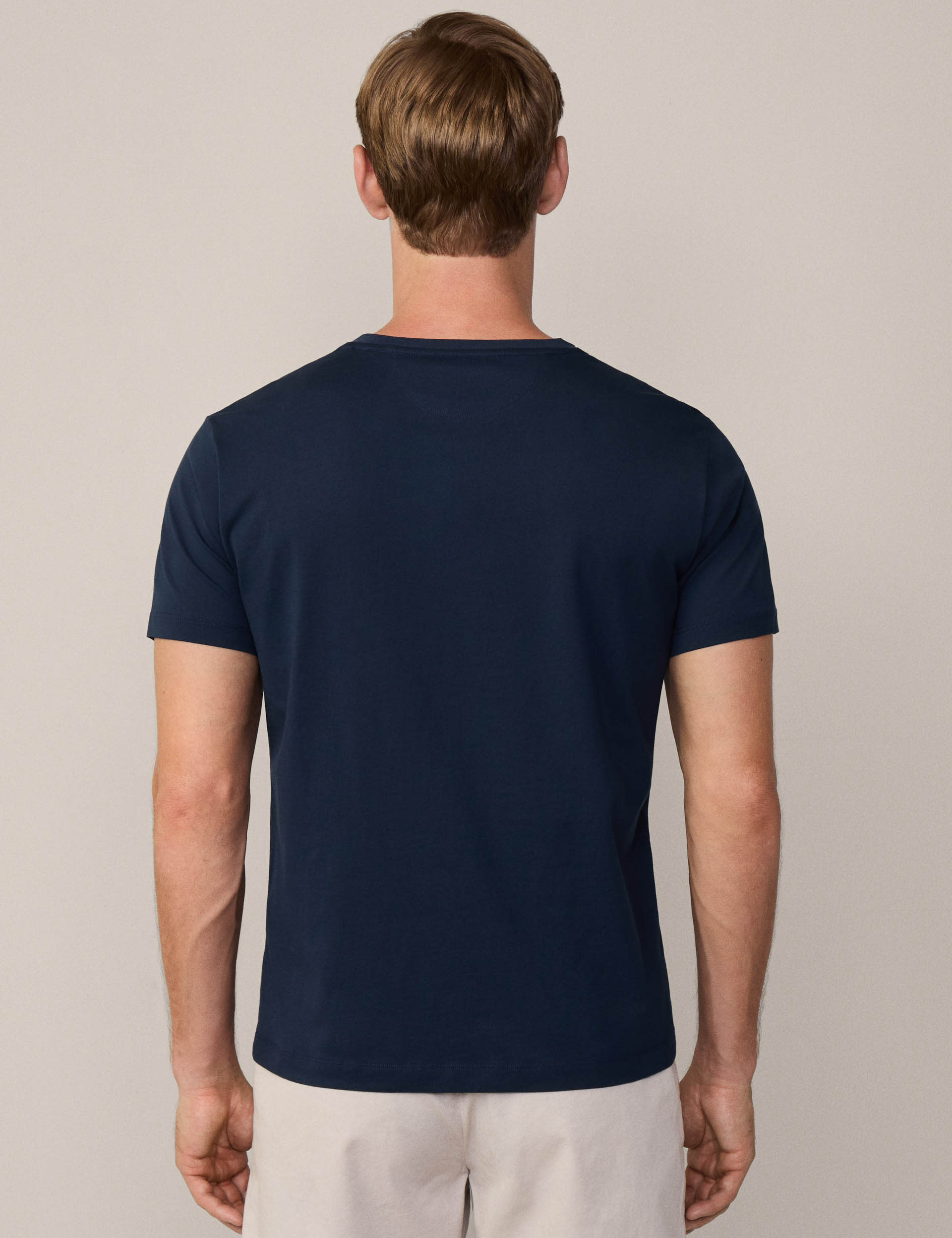 Hackett Men's Pure Cotton Crew Neck T-Shirt - L - Navy, Navy,White