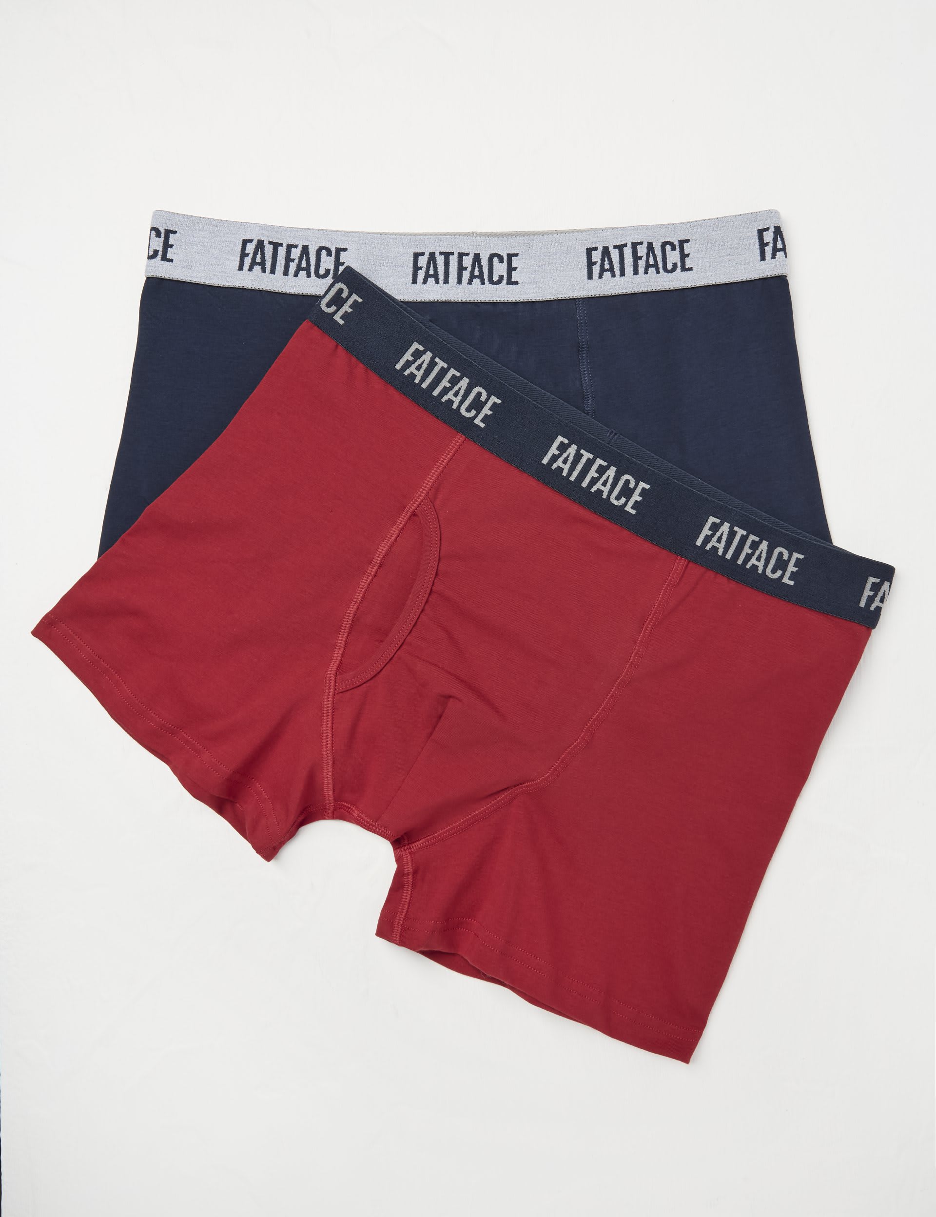 Fatface Men's 2 Pack Cotton Rich Boxers - M - Red, Red