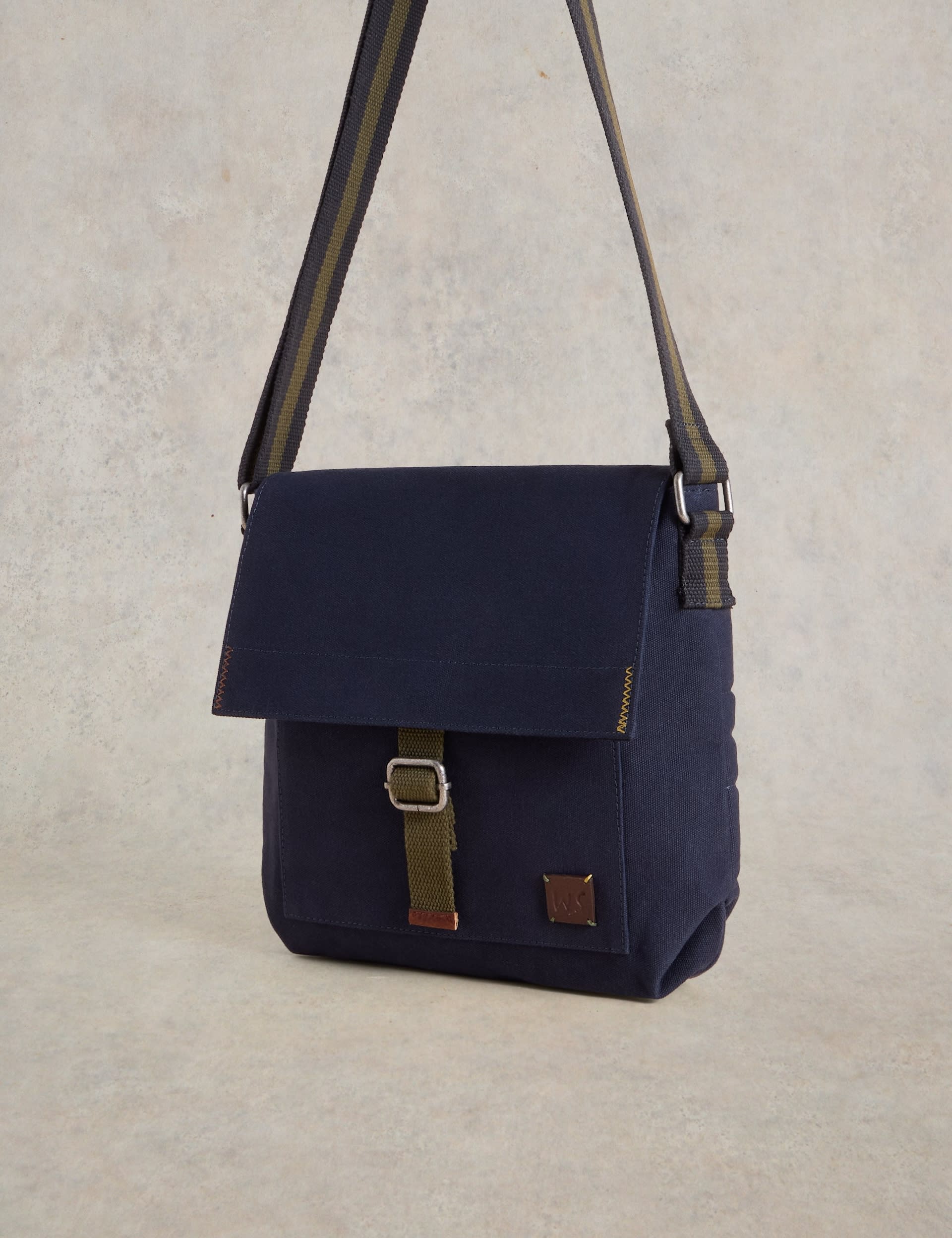 White Stuff Men's Canvas Colourblock Crossbody Bag - one size - Navy Mix, Navy Mix