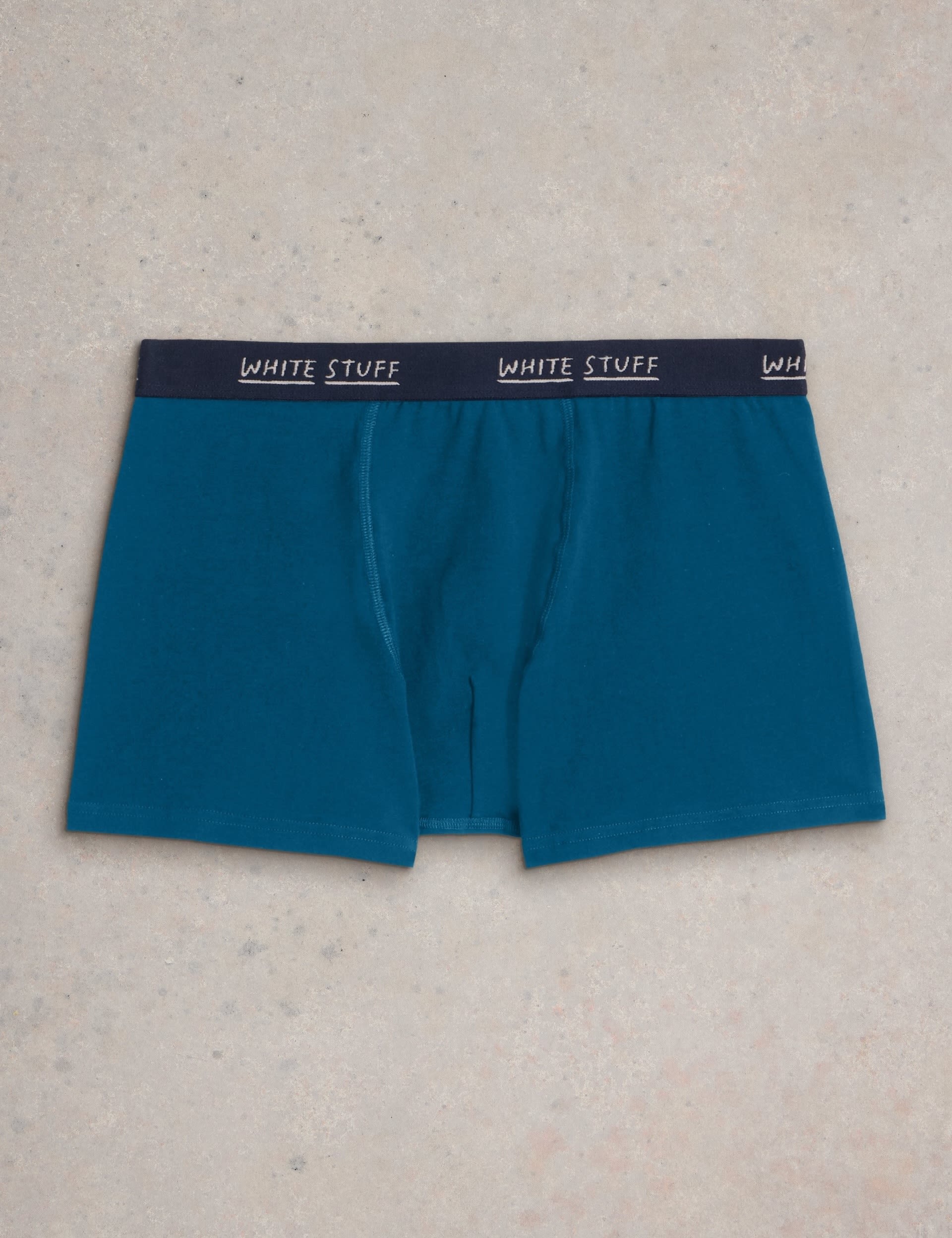 White Stuff Men's 2 Pack Cotton Rich Fish Boxers - M - Dark Green Mix, Navy Mix,Teal Mix,Dark Green 