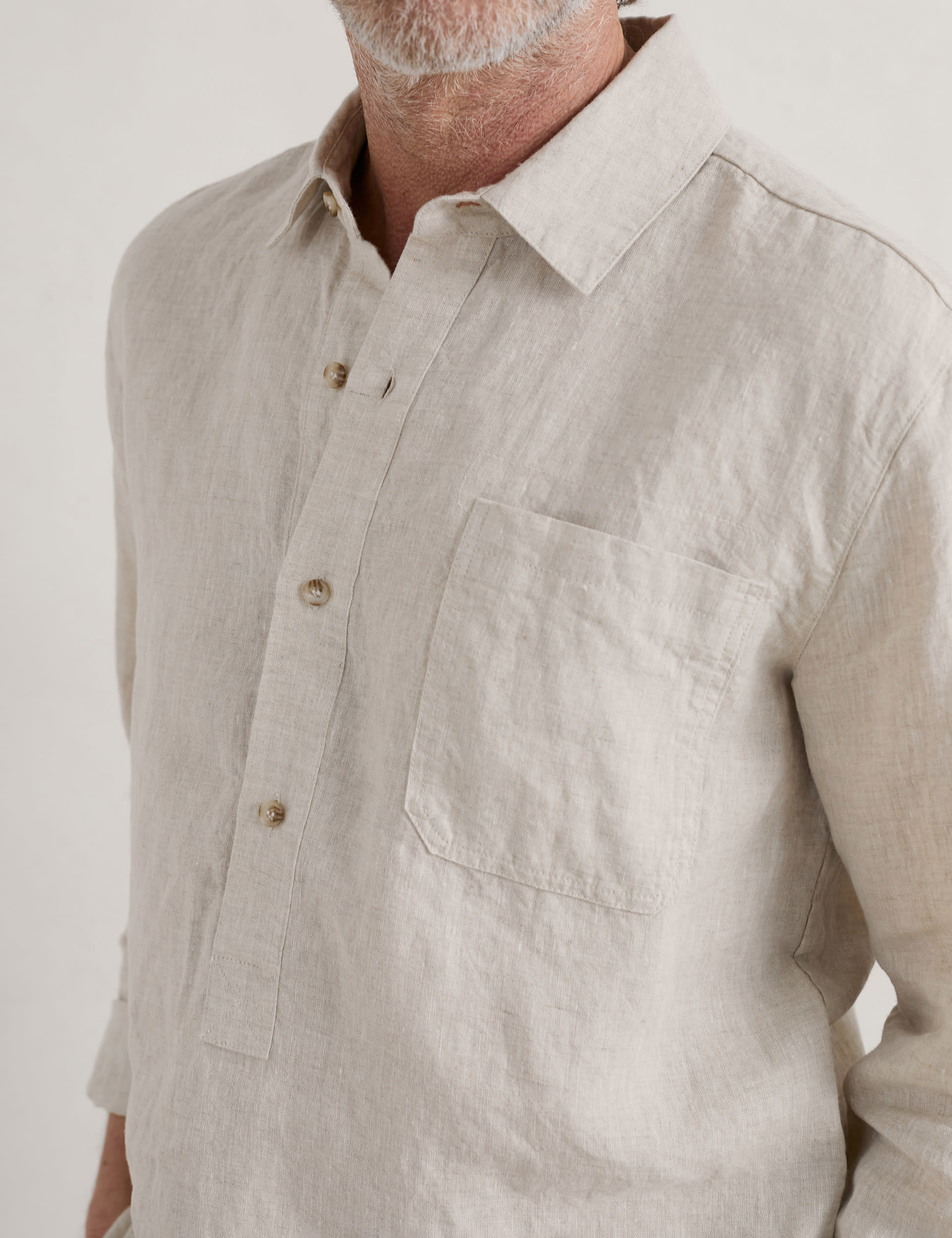 Seasalt Cornwall Men's Pure Linen Overshirt - M - Natural, Natural