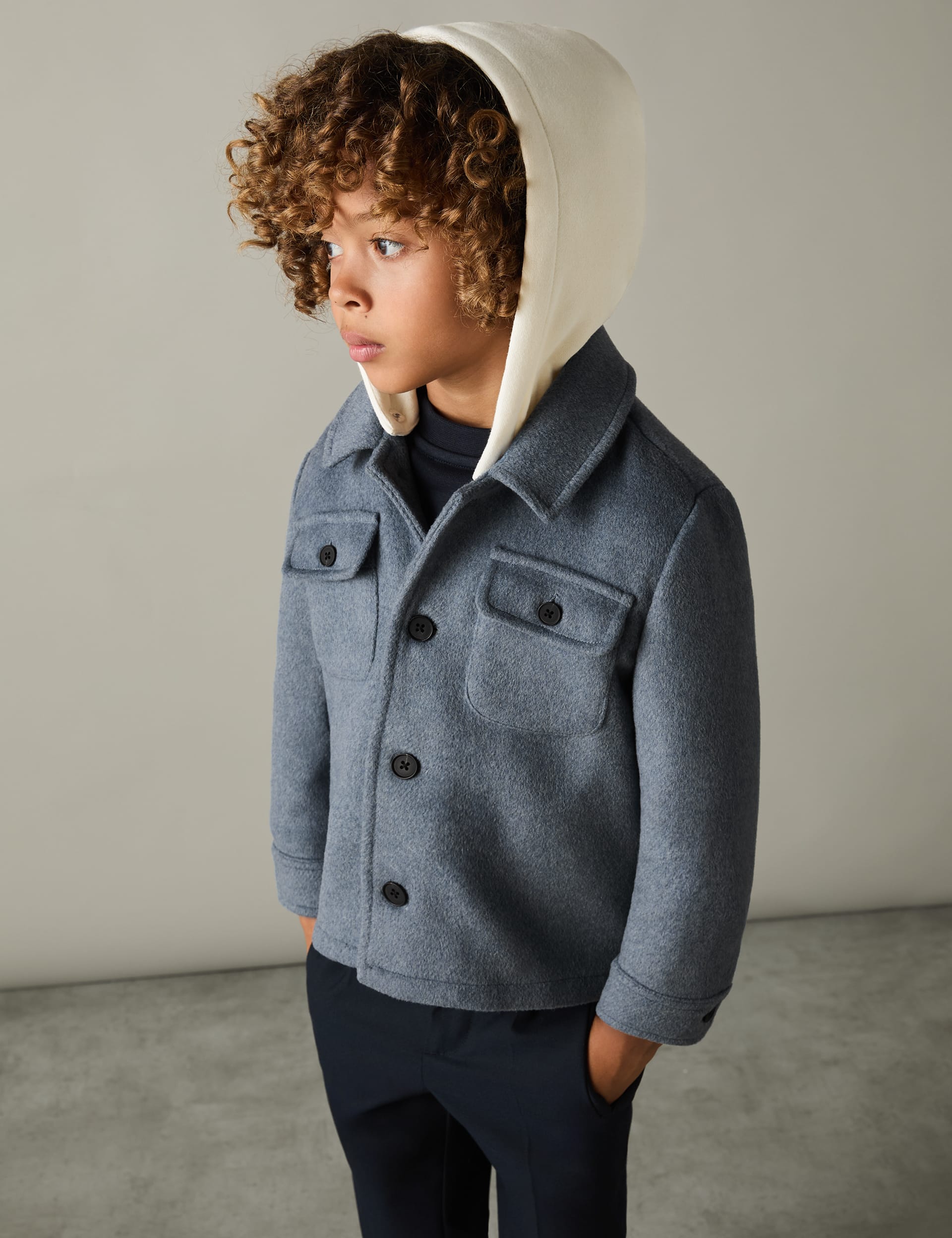 Reiss Boys Hooded Jacket (3-14 Yrs) - 6-7 Y - Blue, Blue