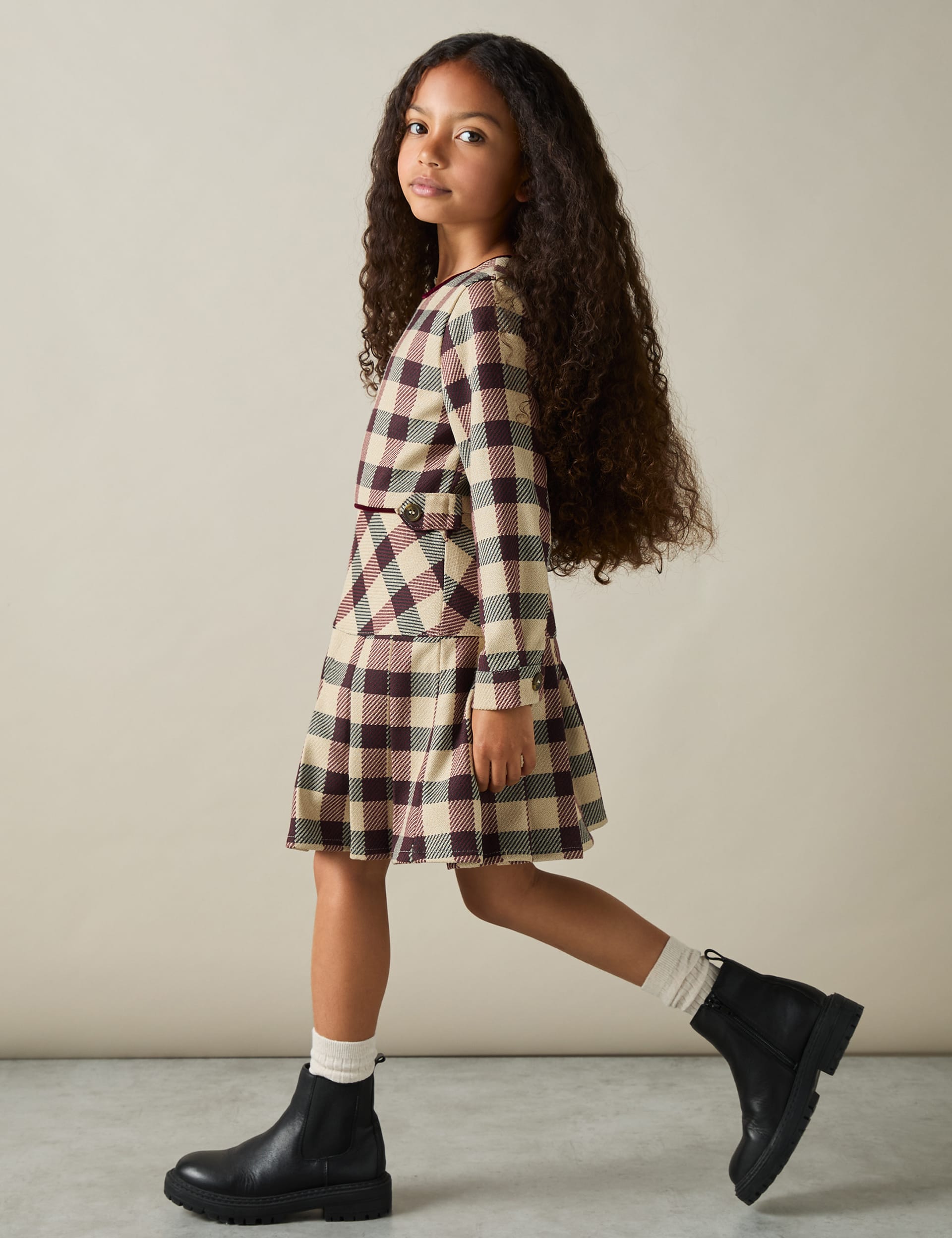 Reiss Girls Checked Dress (4-14 Yrs) - 9-10Y - Red, Red