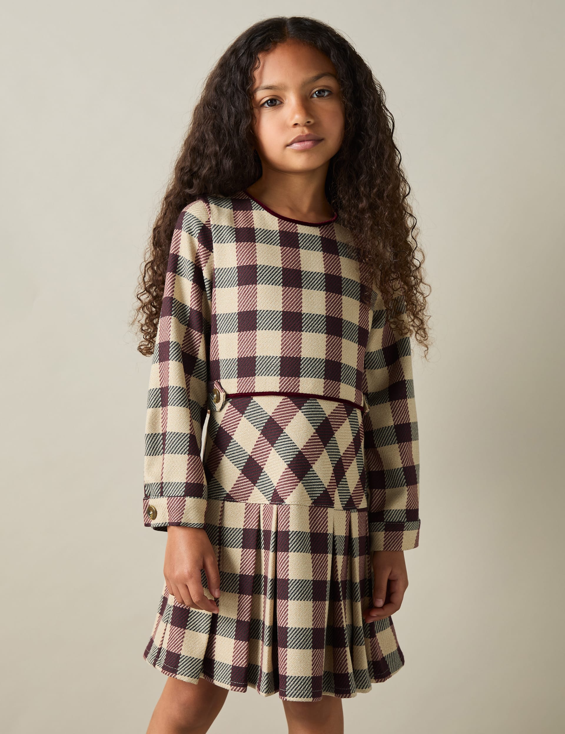 Reiss Girls Checked Dress (4-14 Yrs) - 9-10Y - Red, Red