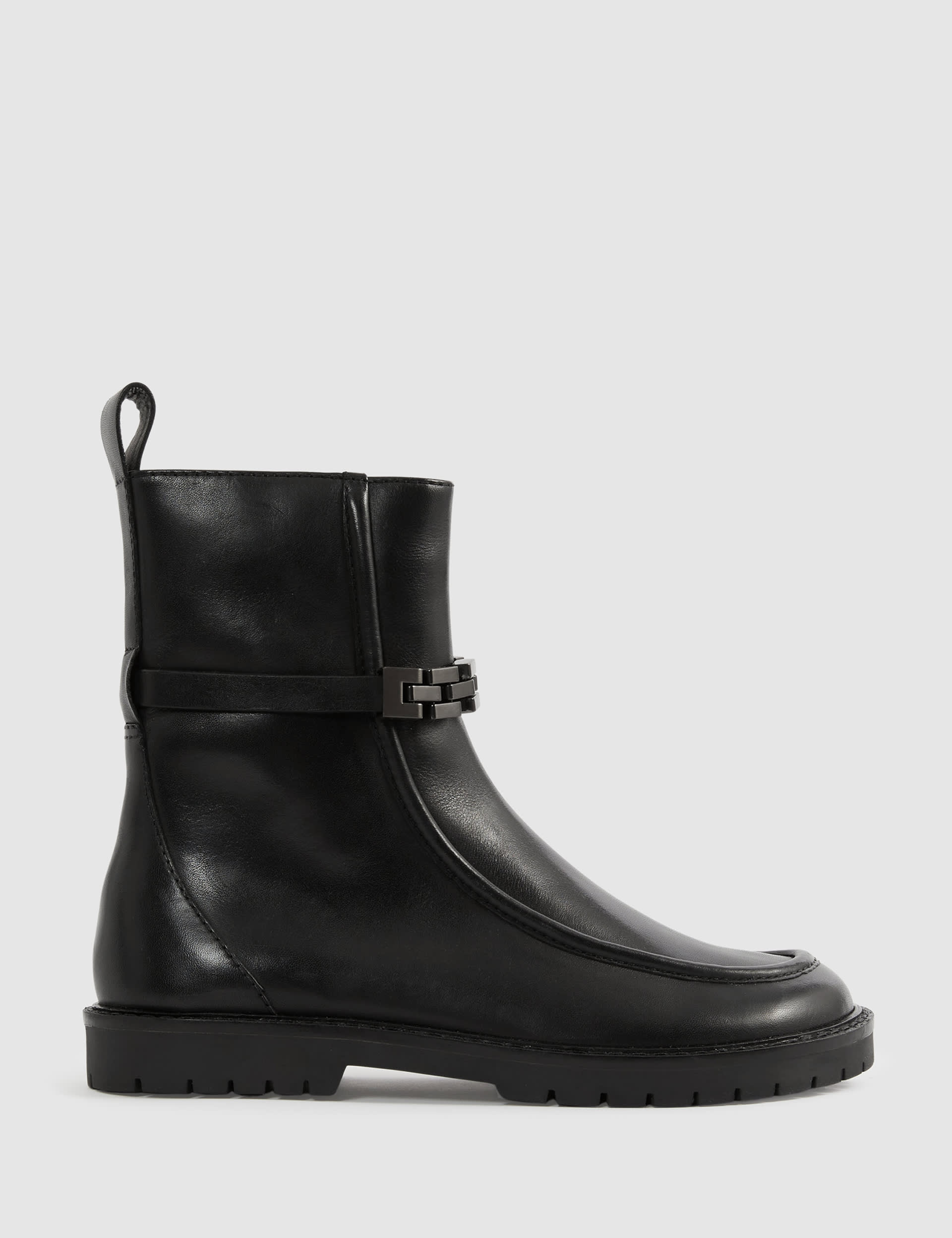 Reiss Kids Leather Ankle Boots (11 Small - 3 Large) - Black, Black