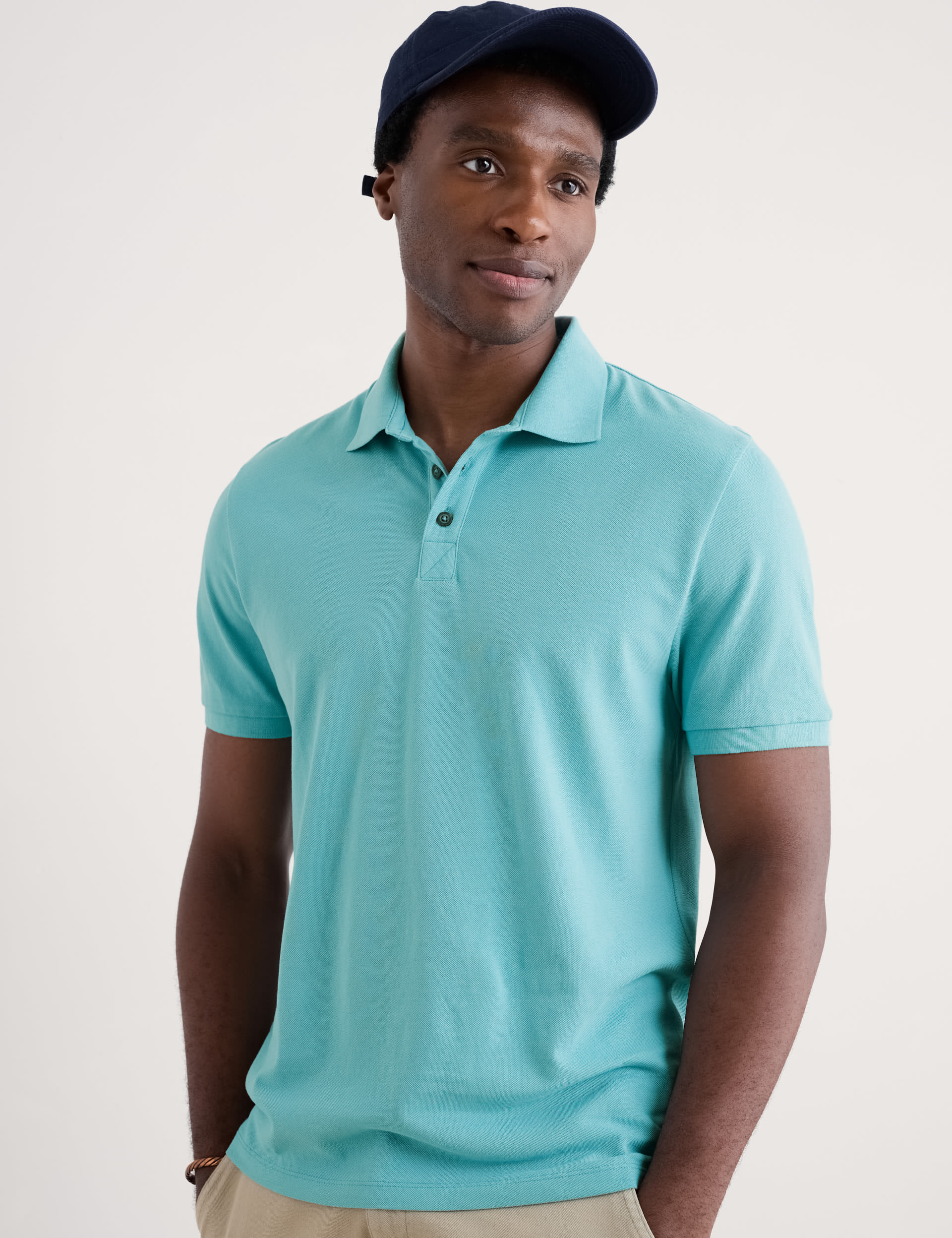 Seasalt Cornwall Men's Pure Cotton Polo Shirt - XXL - Teal, Teal