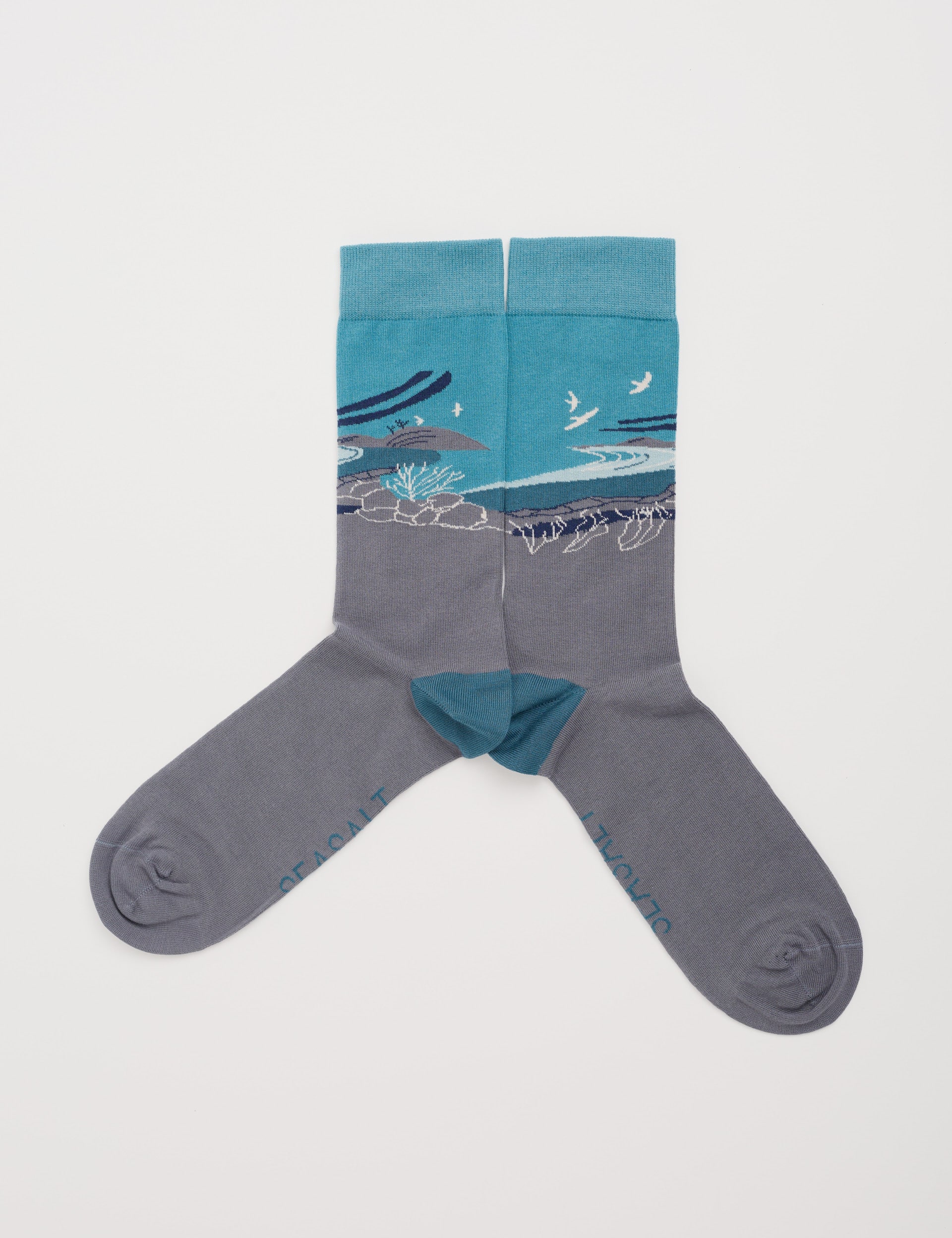 Seasalt Cornwall Men's Seascape Cotton Rich Socks - Grey Mix, Grey Mix