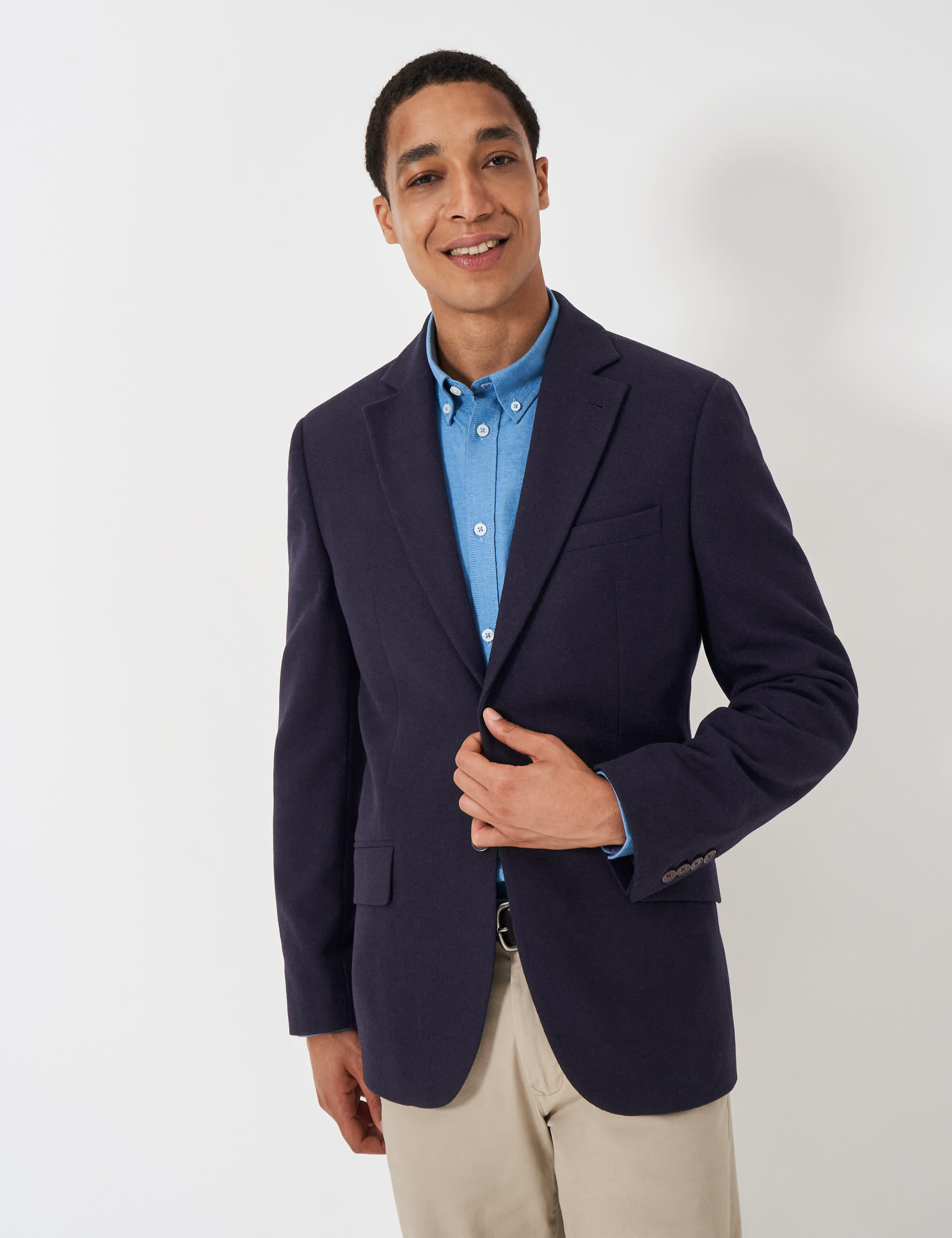 Crew Clothing Men's Wool Blend Blazer - 42 - Navy, Navy