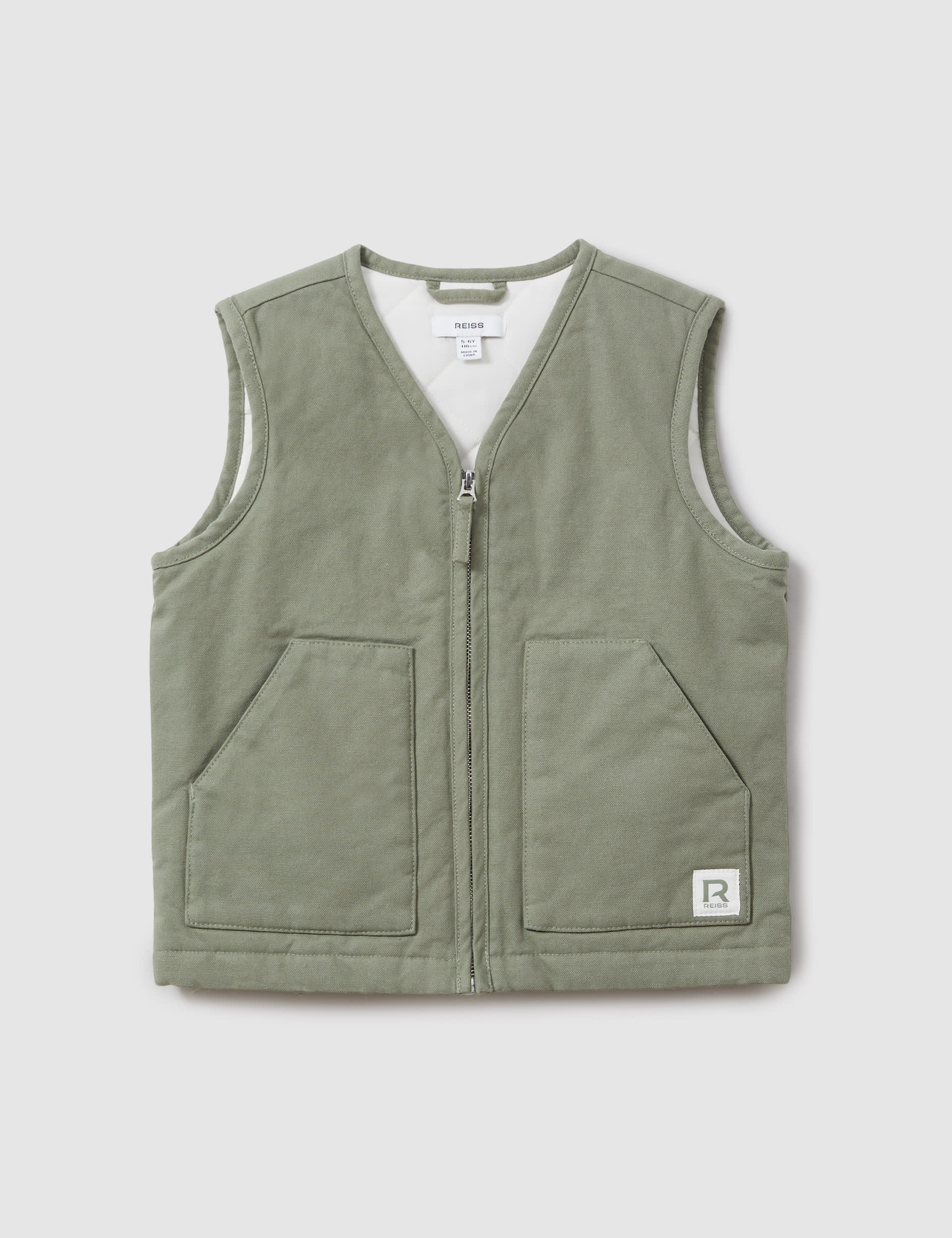 Reiss Boys Pure Cotton Gilet (3-14 Yrs) - 10-11 - Green, Green