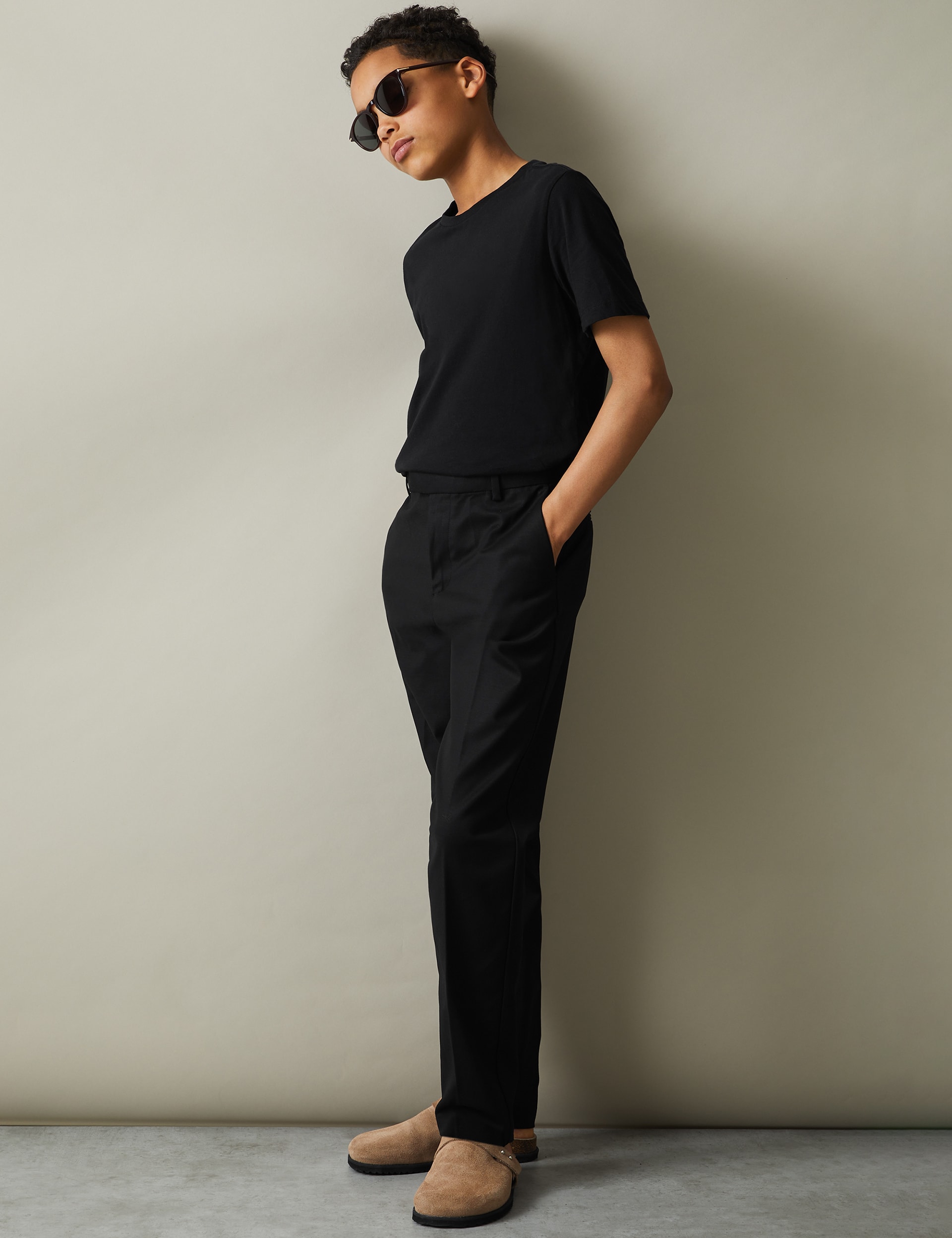 Reiss Boys Slim Pure Linen Trousers (3-14 Yrs) - 11-12 - Black, Black