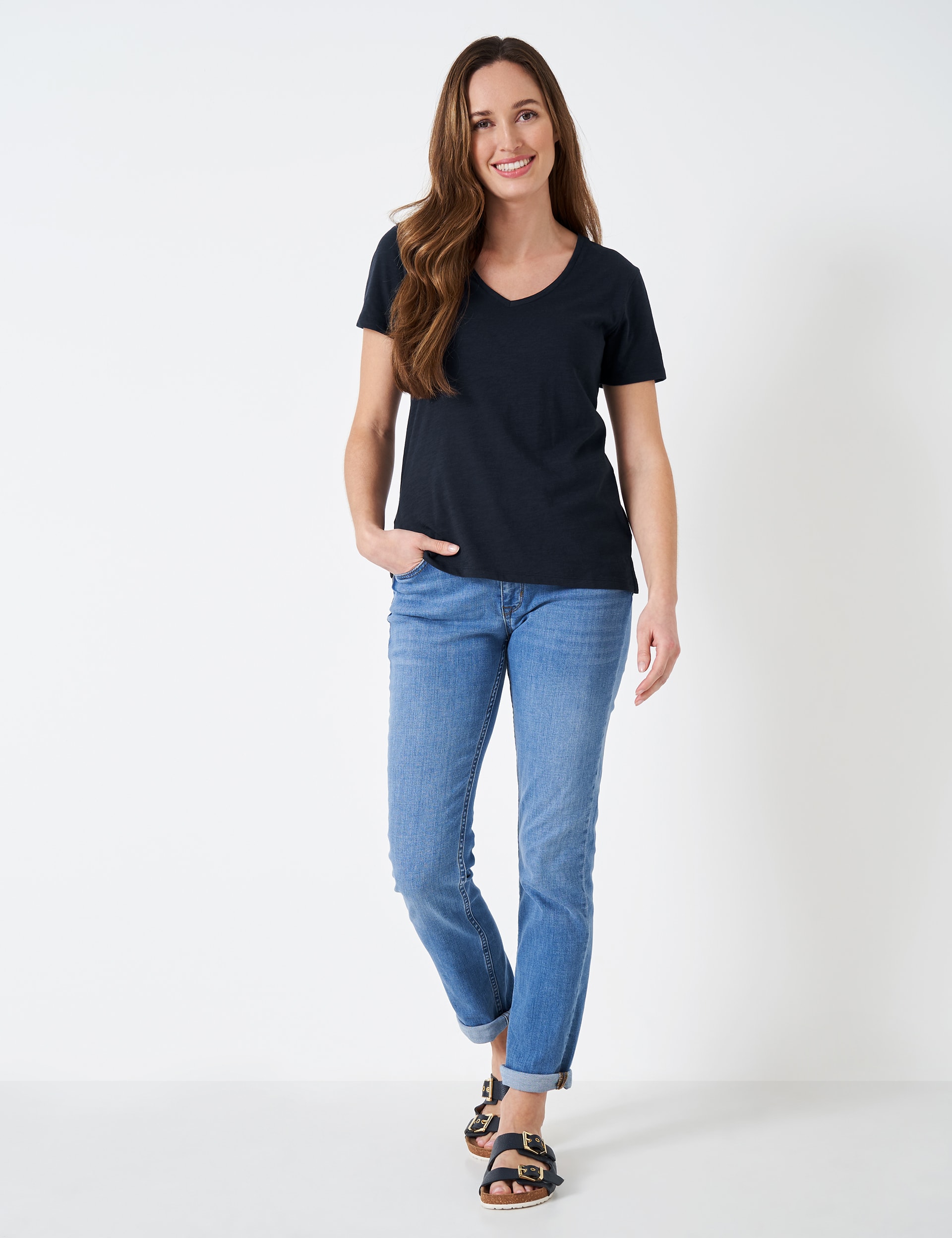 Crew Clothing Women's Pure Cotton T-Shirt - 12 - Navy, Navy