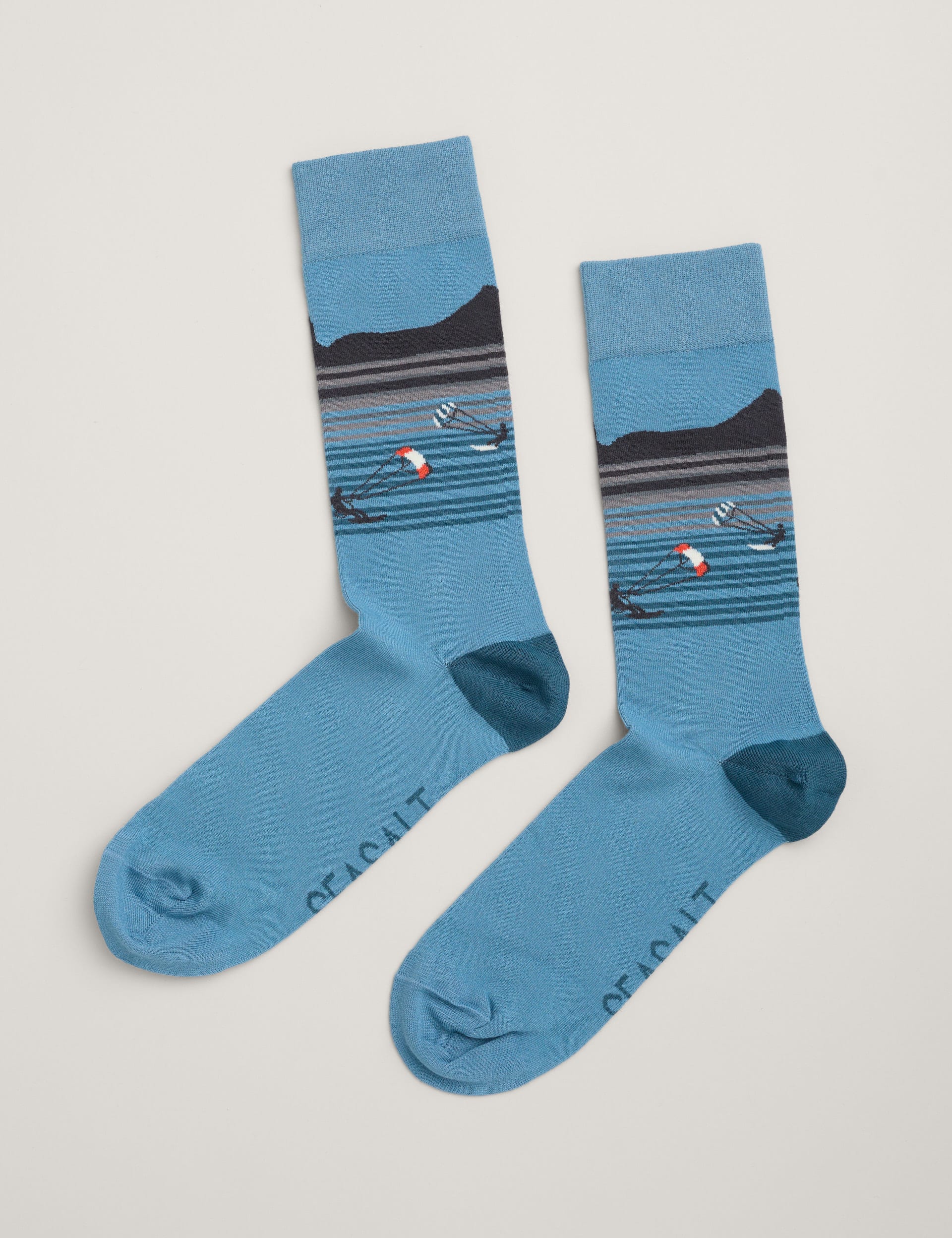 Seasalt Cornwall Men's Patterned Novelty Socks - Blue Mix, Blue Mix