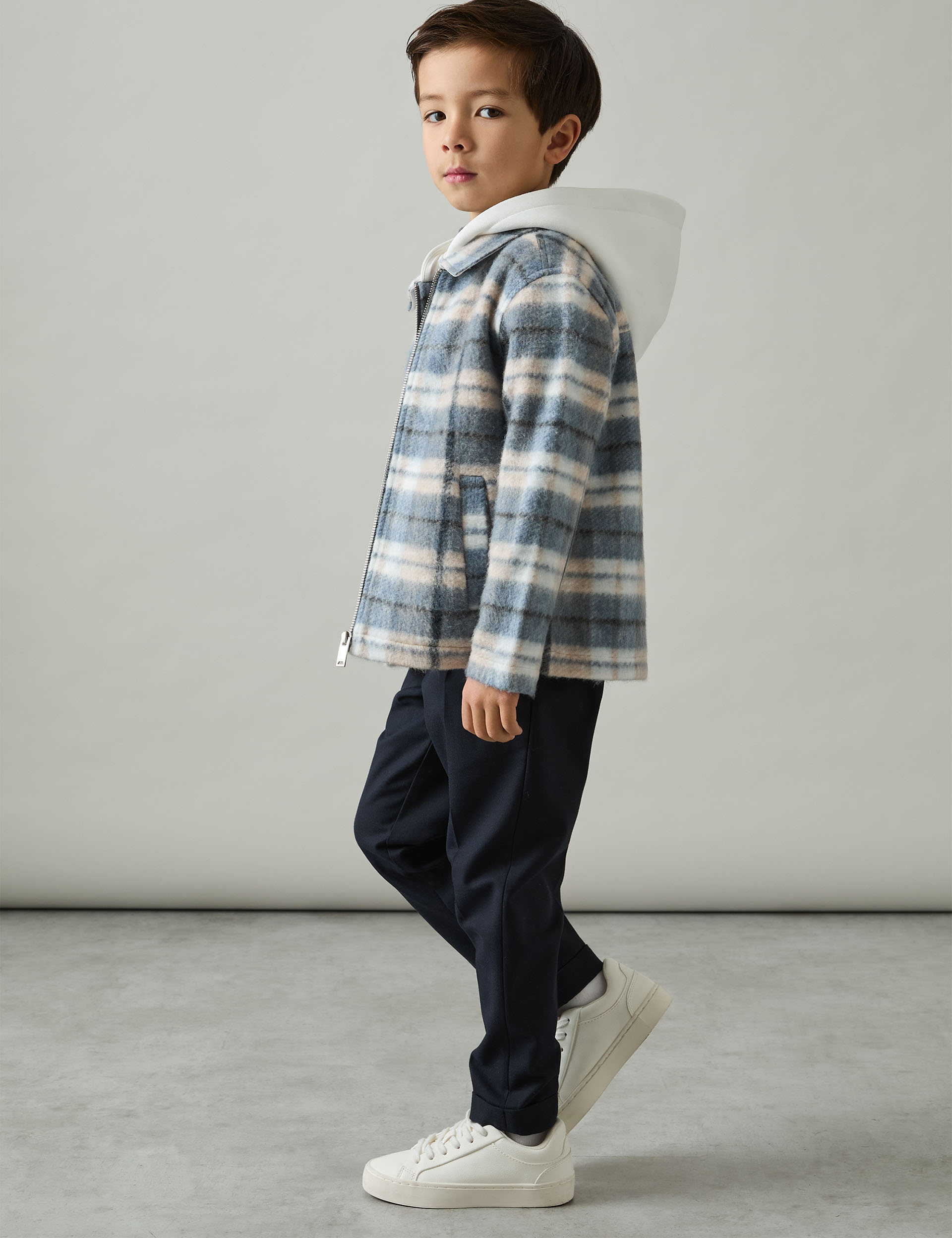 Reiss Boys Checked Jacket (4-14 Yrs) - 8-9 Y - Blue Mix, Blue Mix