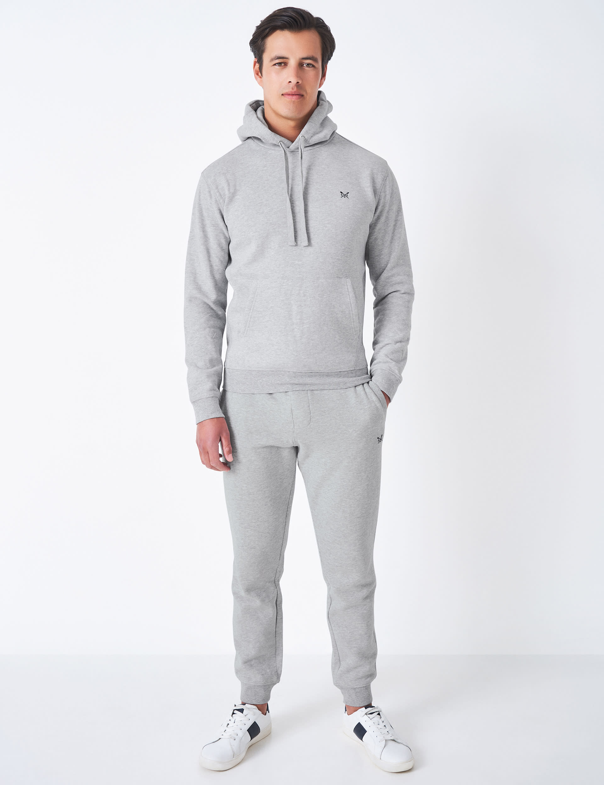 Crew Clothing Men's Cotton Blend Hoodie - Grey Marl, Grey Marl