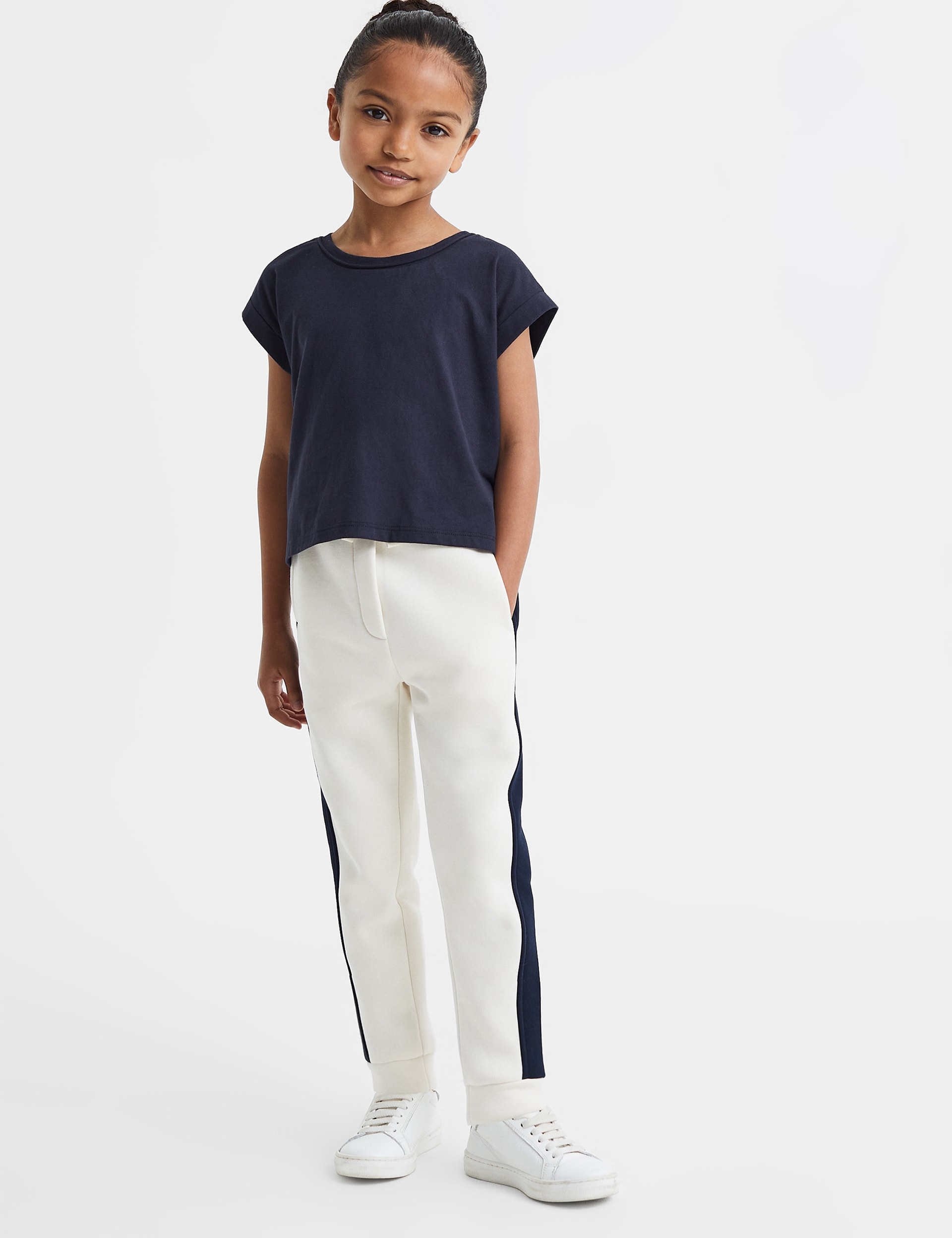 Reiss Girls Pure Cotton T-Shirt (4-14 Yrs) - 7-8 Y - Navy, Pink,Navy,Tan