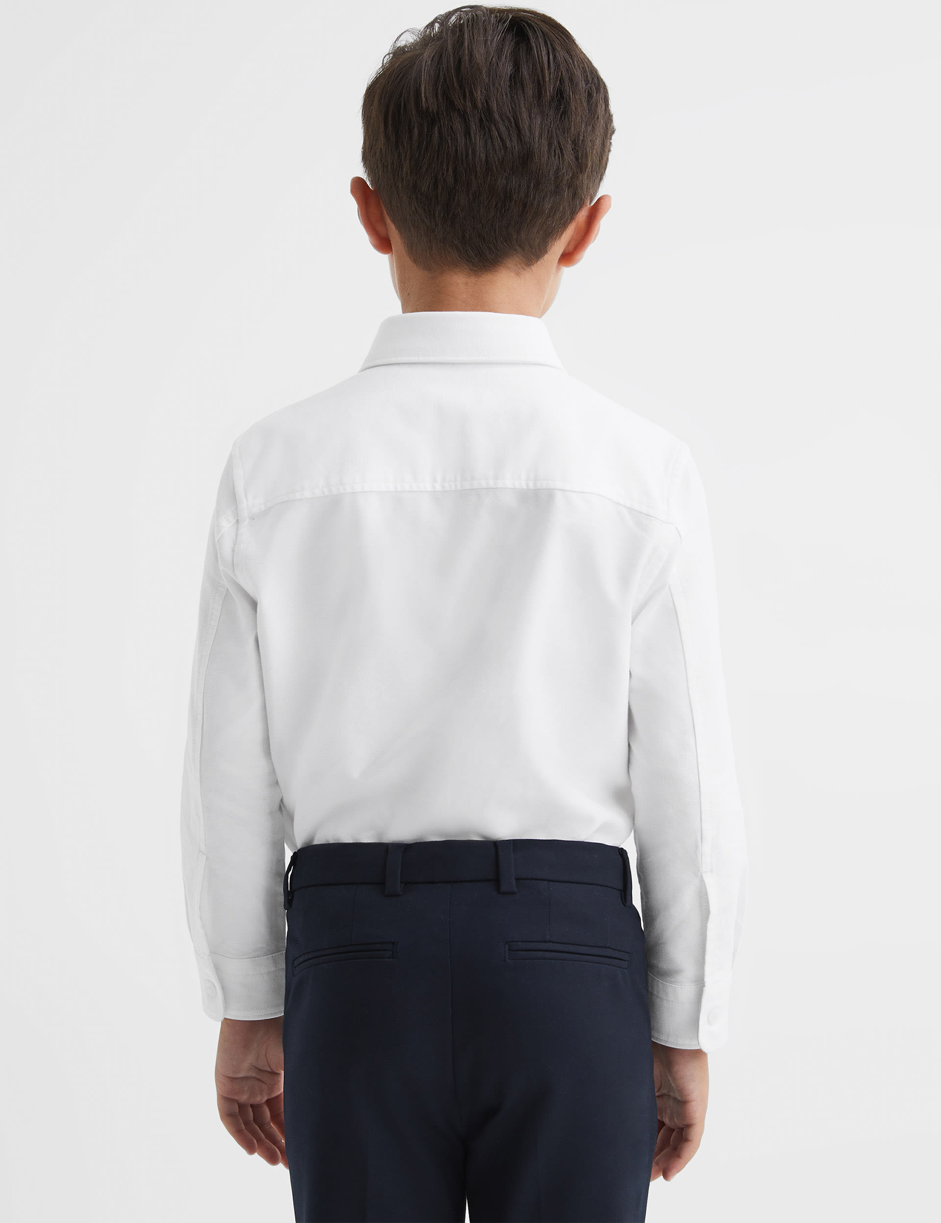 Reiss Boys Pure Cotton Shirt (3-14 Yrs) - 7-8 Y - White, Blue,White,Dark Blue