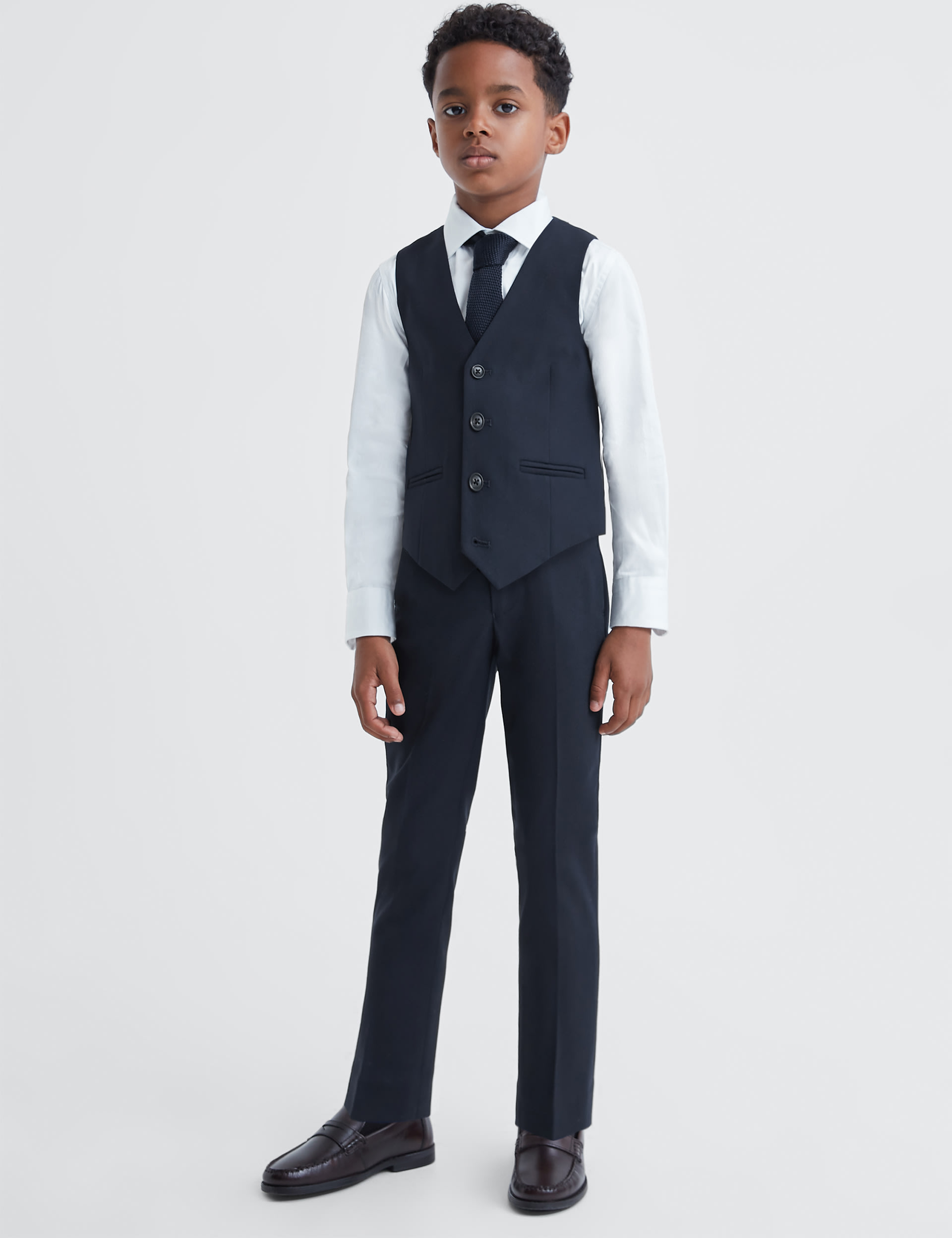 Reiss Boys Wool Blend Suit Waistcoat (3-14 Yrs) - 9-10Y - Dark Blue, Dark Blue