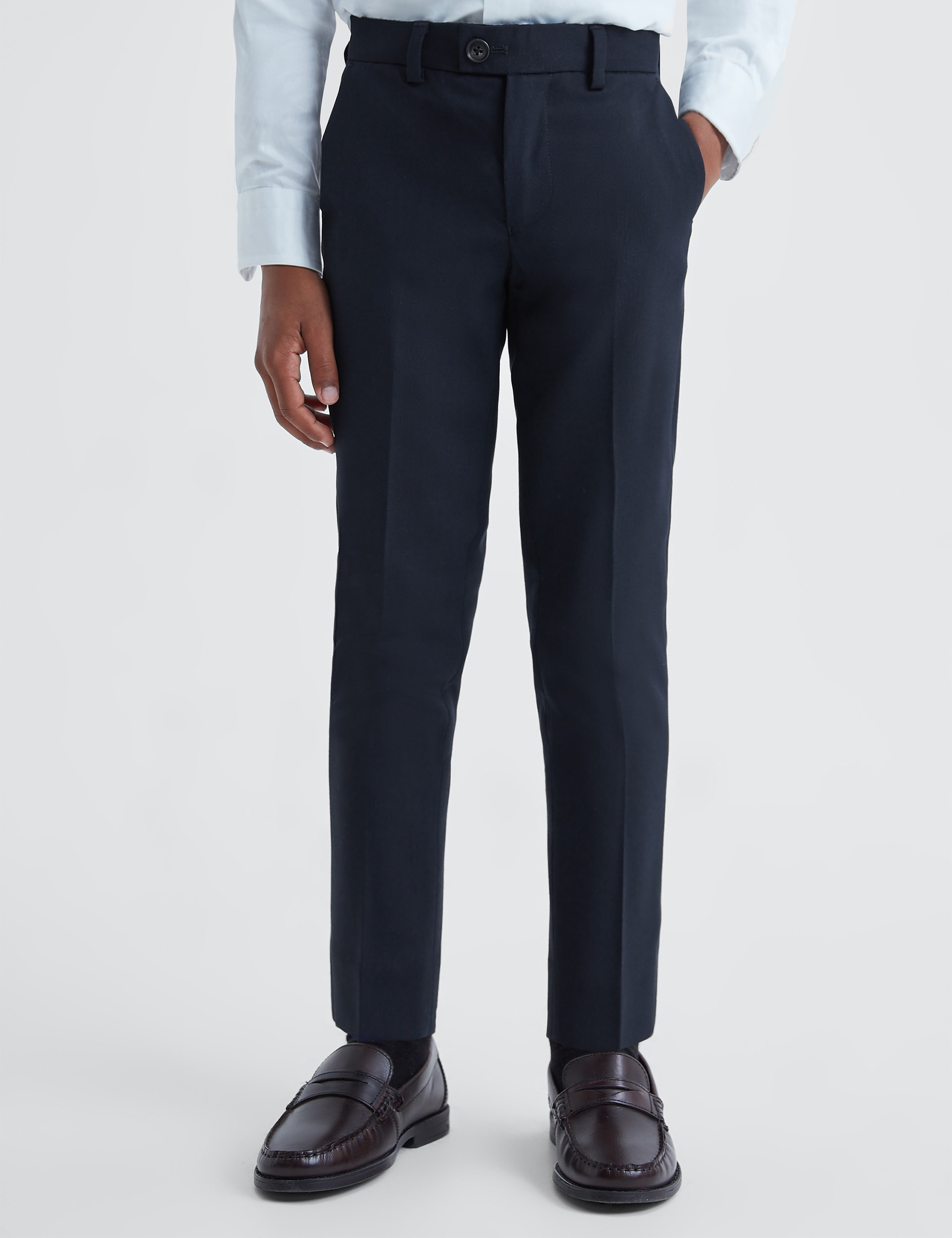 Reiss Boys Wool Blend Suit Trousers (3-14 Yrs) - 4-5 Y - Dark Blue, Dark Blue