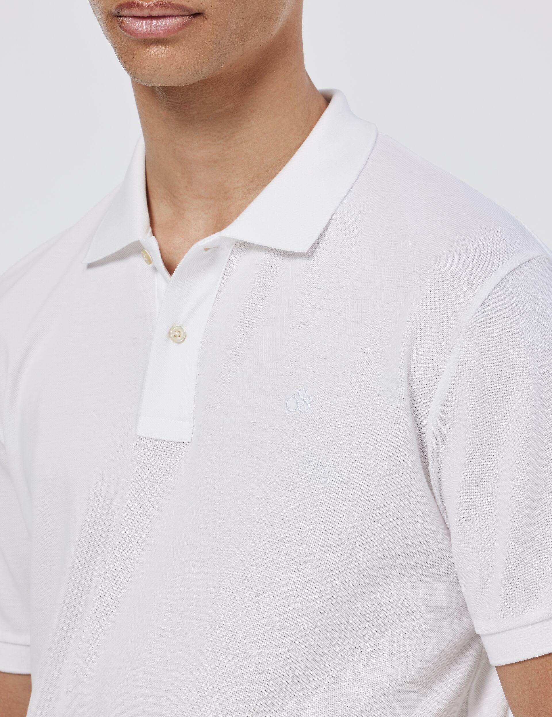 Scotch & Soda Men's Pure Cotton Pique Polo Shirt - White, Navy,White,Black