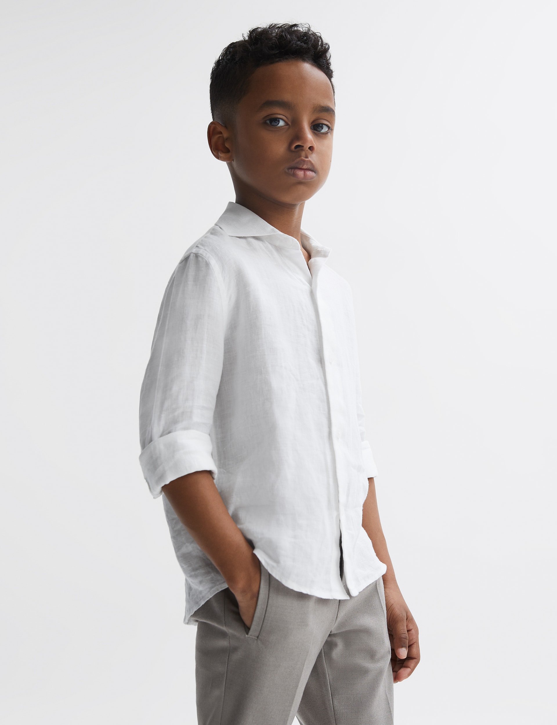 Reiss Boys Pure Linen Shirt (3-14 Yrs) - 9-10Y - White, White