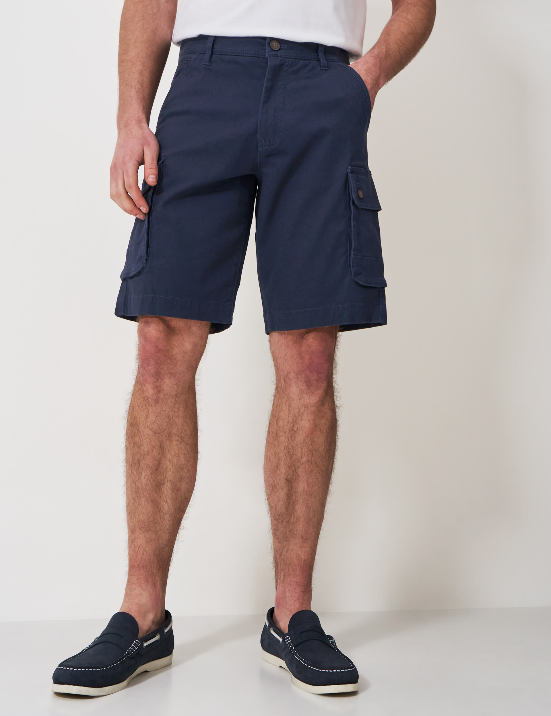 Crew Clothing Men's Cargo Shorts - 38 - Navy, Navy,Stone