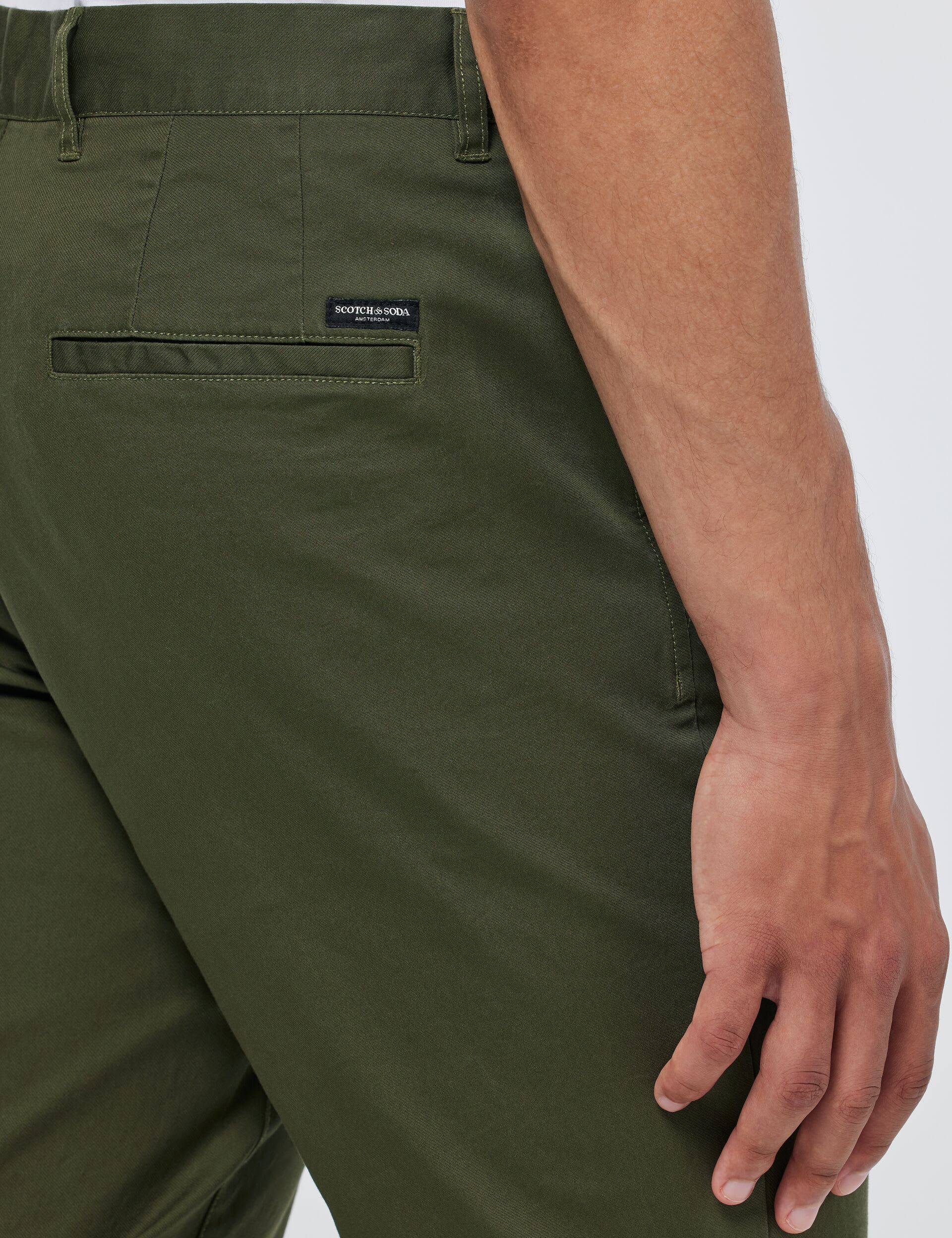 Scotch & Soda Men's Regular Fit Stretch Chinos - 36/30 - Dark Green, Beige,Navy,Dark Green,Black