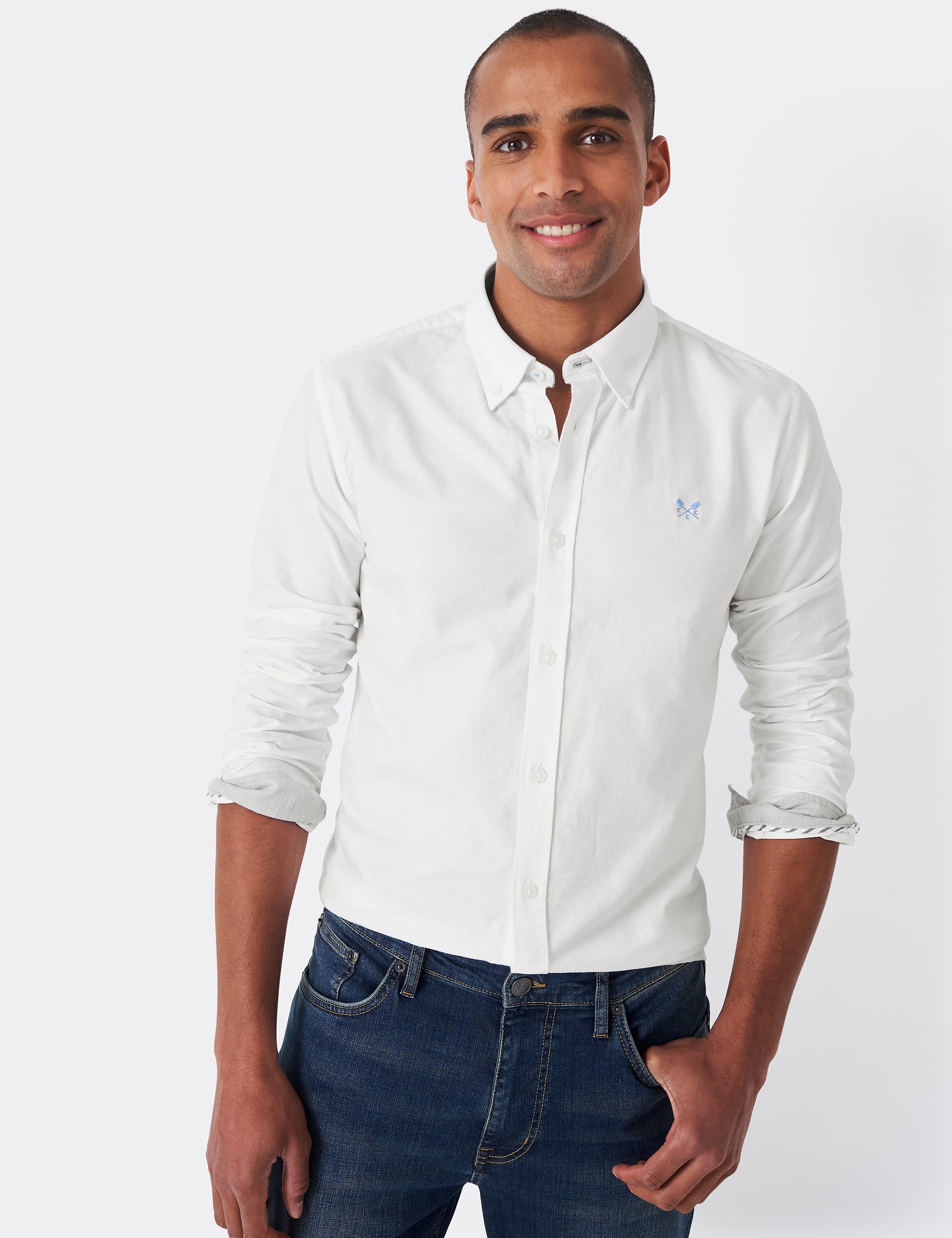 Crew Clothing Men's Slim Fit Pure Cotton Oxford Shirt - XL - White, Blue,Navy,Light Pink,White