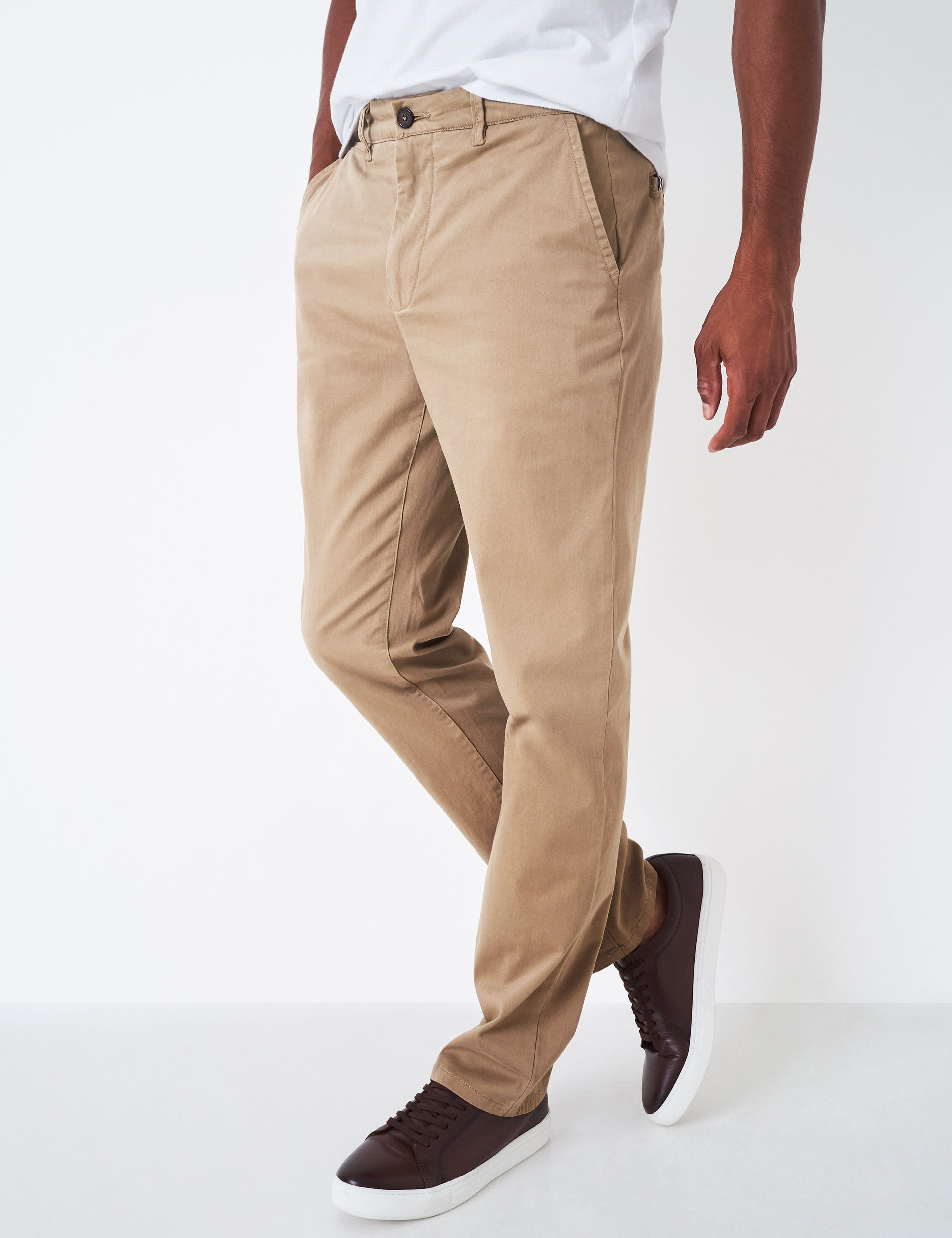 Crew Clothing Men's Straight Fit Chinos - 34REG - Beige, Stone,Beige