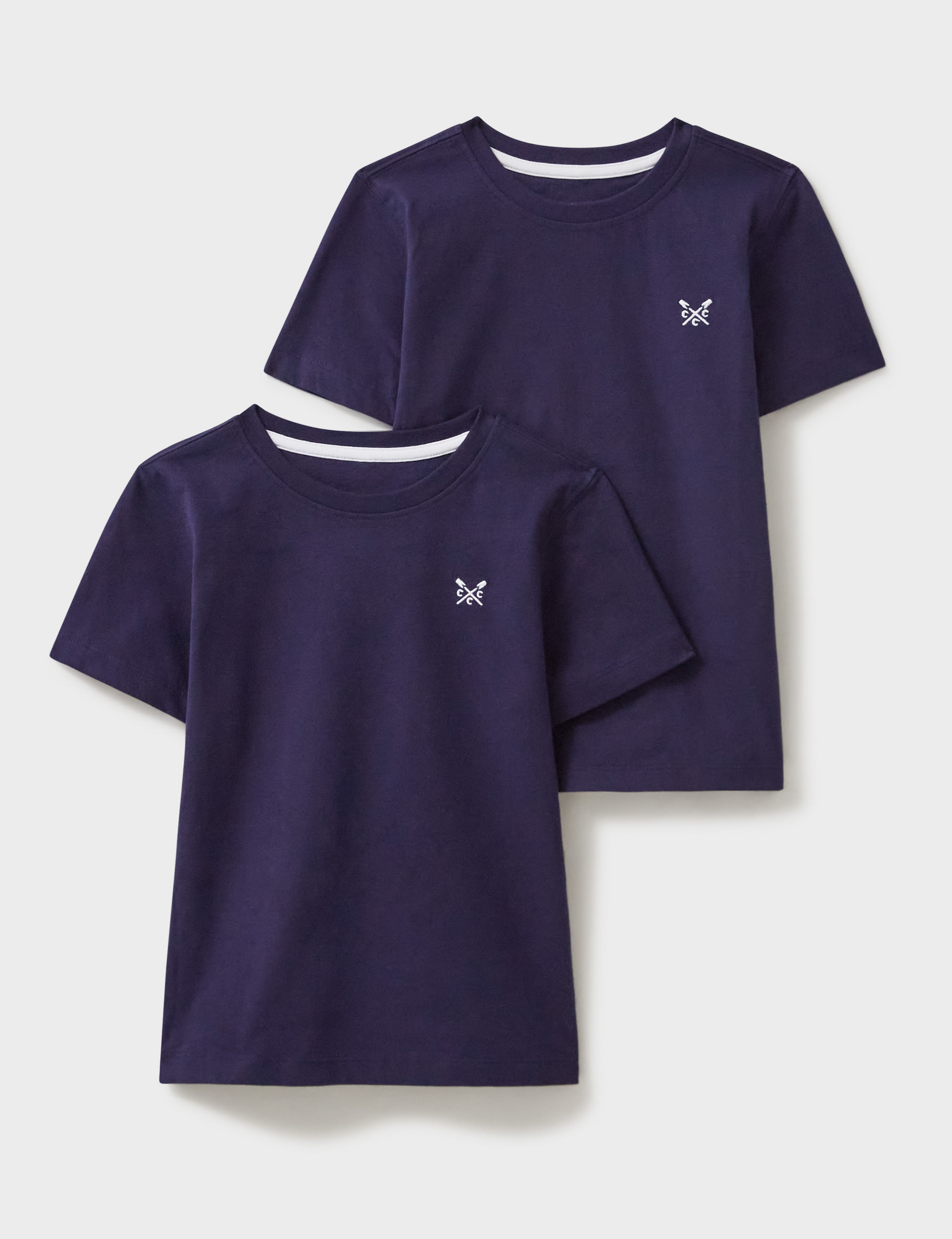 Crew Clothing Boys 2 Pack Pure Cotton T-Shirts (3-12 Yrs) - 8-9 Y - Navy, Navy