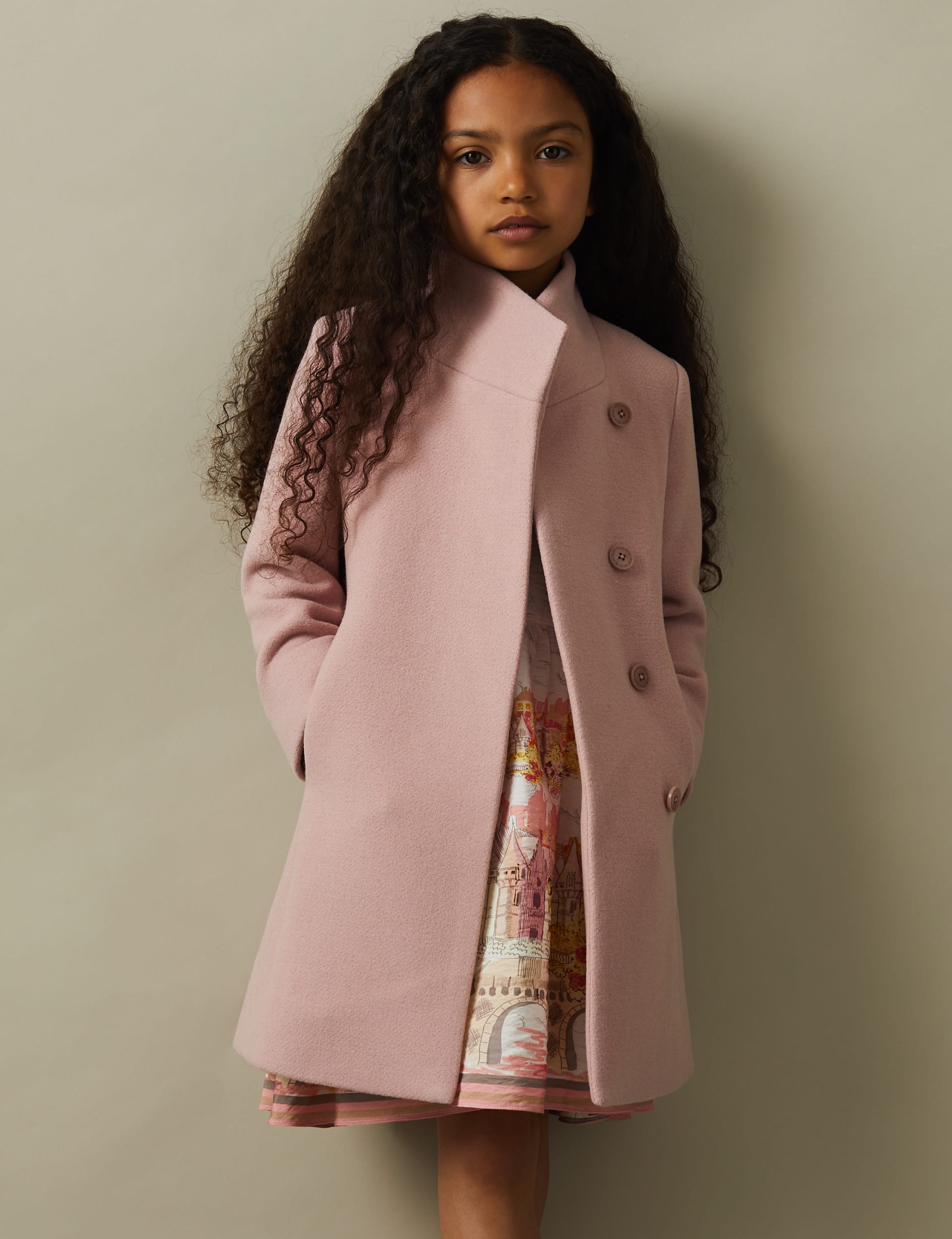 Reiss Girls Wool Rich Coat (4-14 Yrs) - 4-5 Y - Pink, Pink