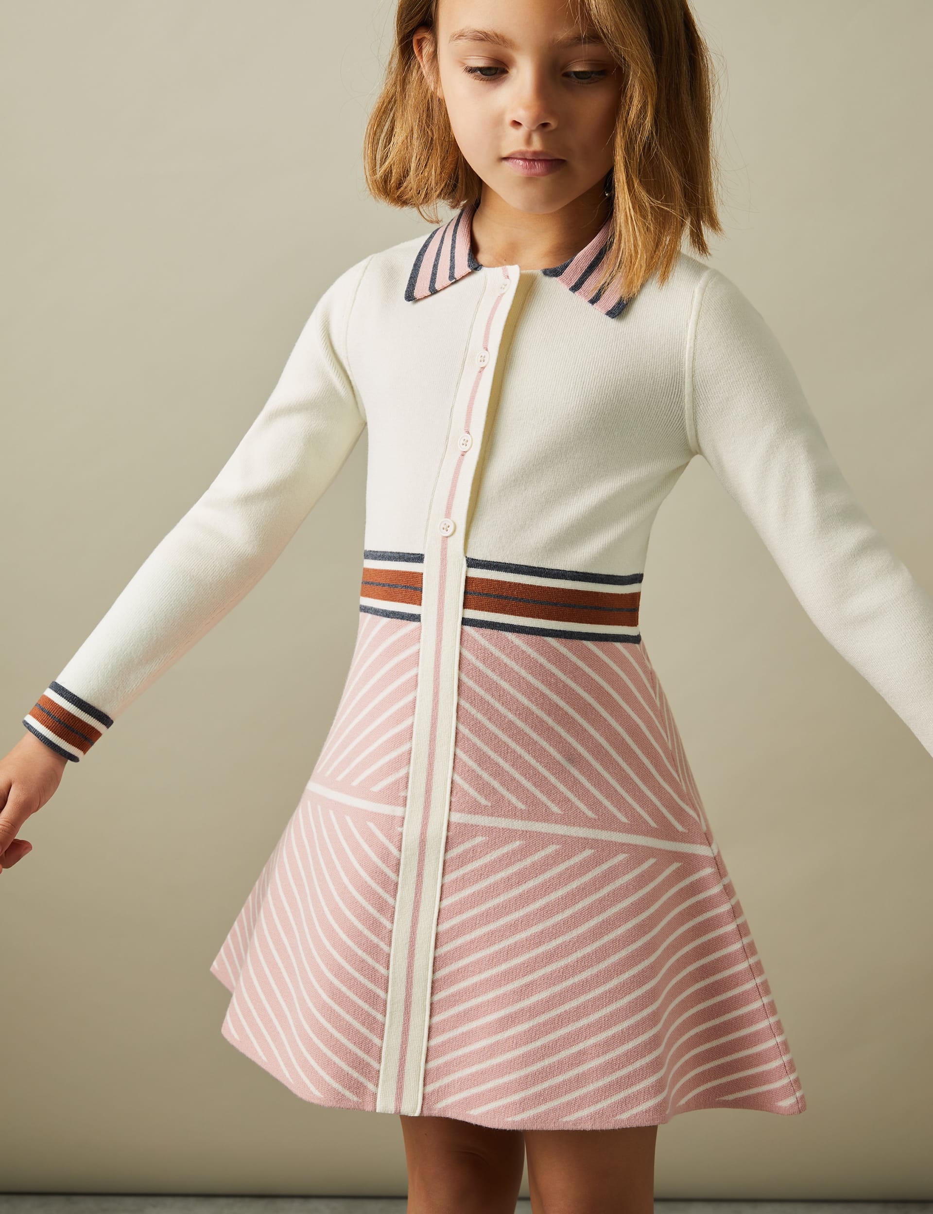 Reiss Girls Colour Block Dress (4-14 Yrs) - 8-9 Y - Pink, Pink