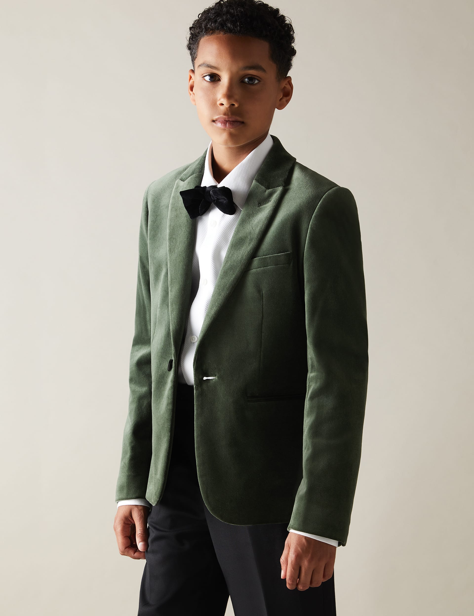 Reiss Boys Velvet Blazer (3-14 Yrs) - 4-5 Y - Green, Green