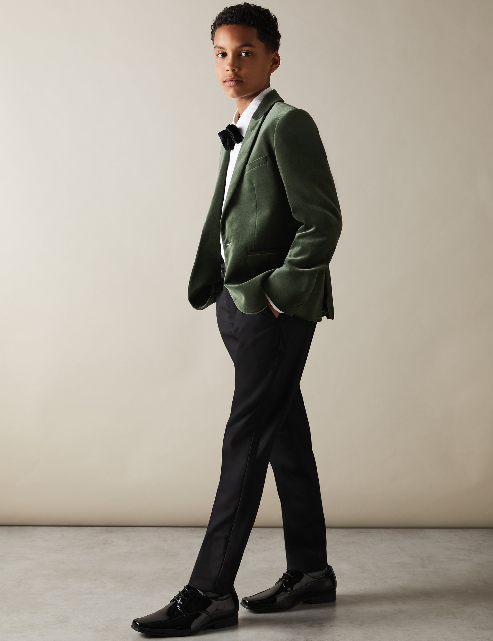 Reiss Boys Velvet Blazer (3-14 Yrs) - 4-5 Y - Green, Green