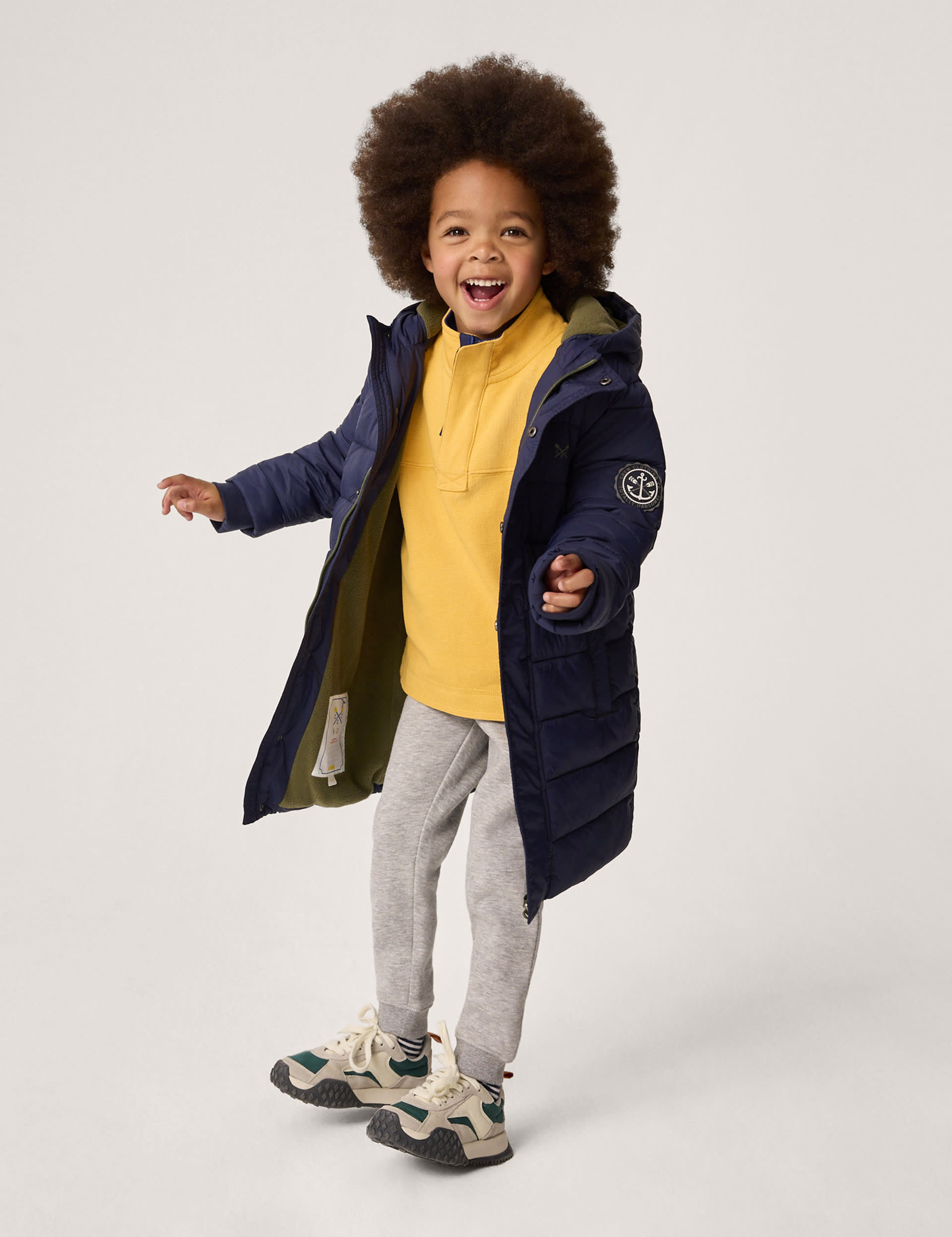 Crew Clothing Boys Hooded Fleece Lined Padded Coat (3-12 Yrs) - 3-4 Y - Navy, Navy