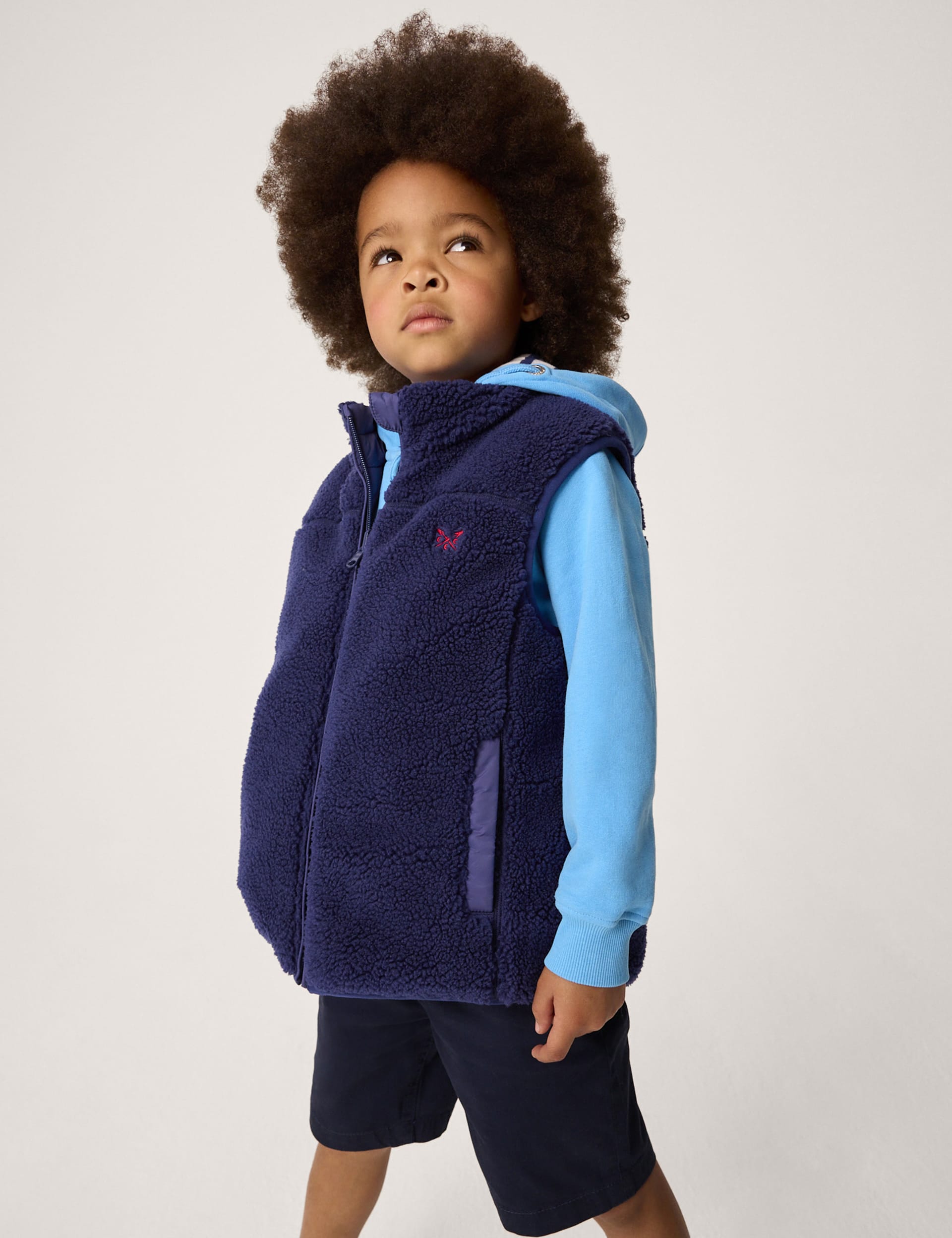 Crew Clothing Boys Reversible Padded Fleece Lined Gilet (3-12 Yrs) - 8-9 Y - Navy Mix, Navy Mix