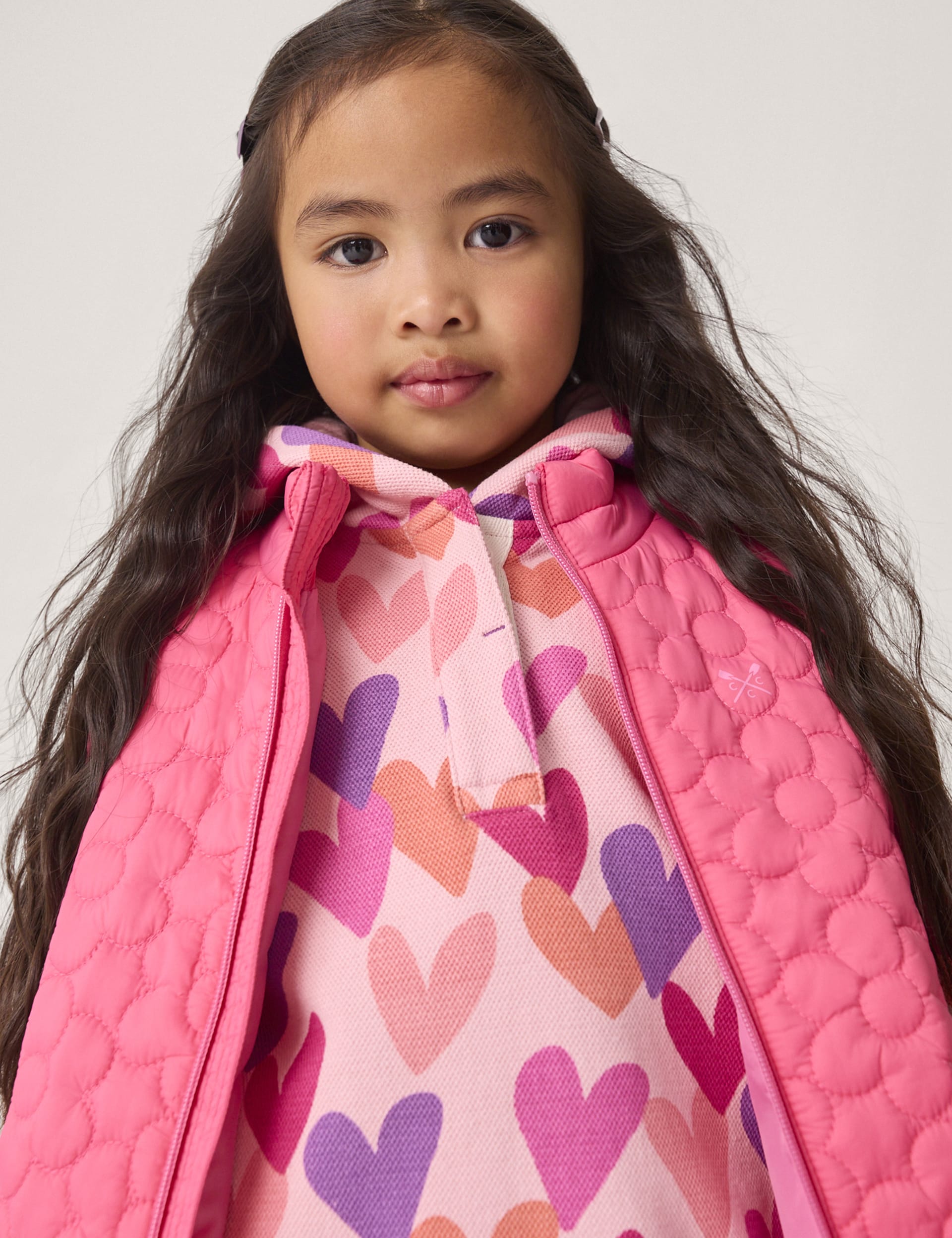 Crew Clothing Girls Shower Resistant Quilted Gilet (3-12 Yrs) - 7-8 Y - Pink Mix, Pink Mix