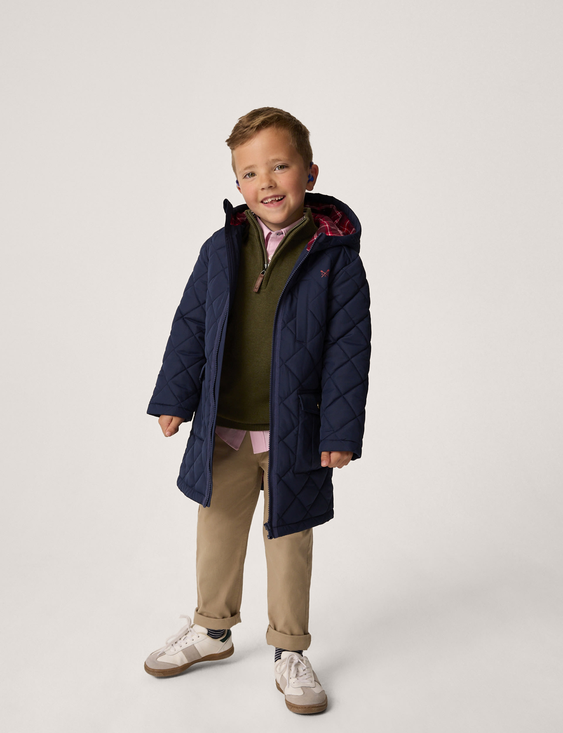 Crew Clothing Boys Hooded Quilted Jacket (3-12 Yrs) - 7-8 Y - Navy, Navy