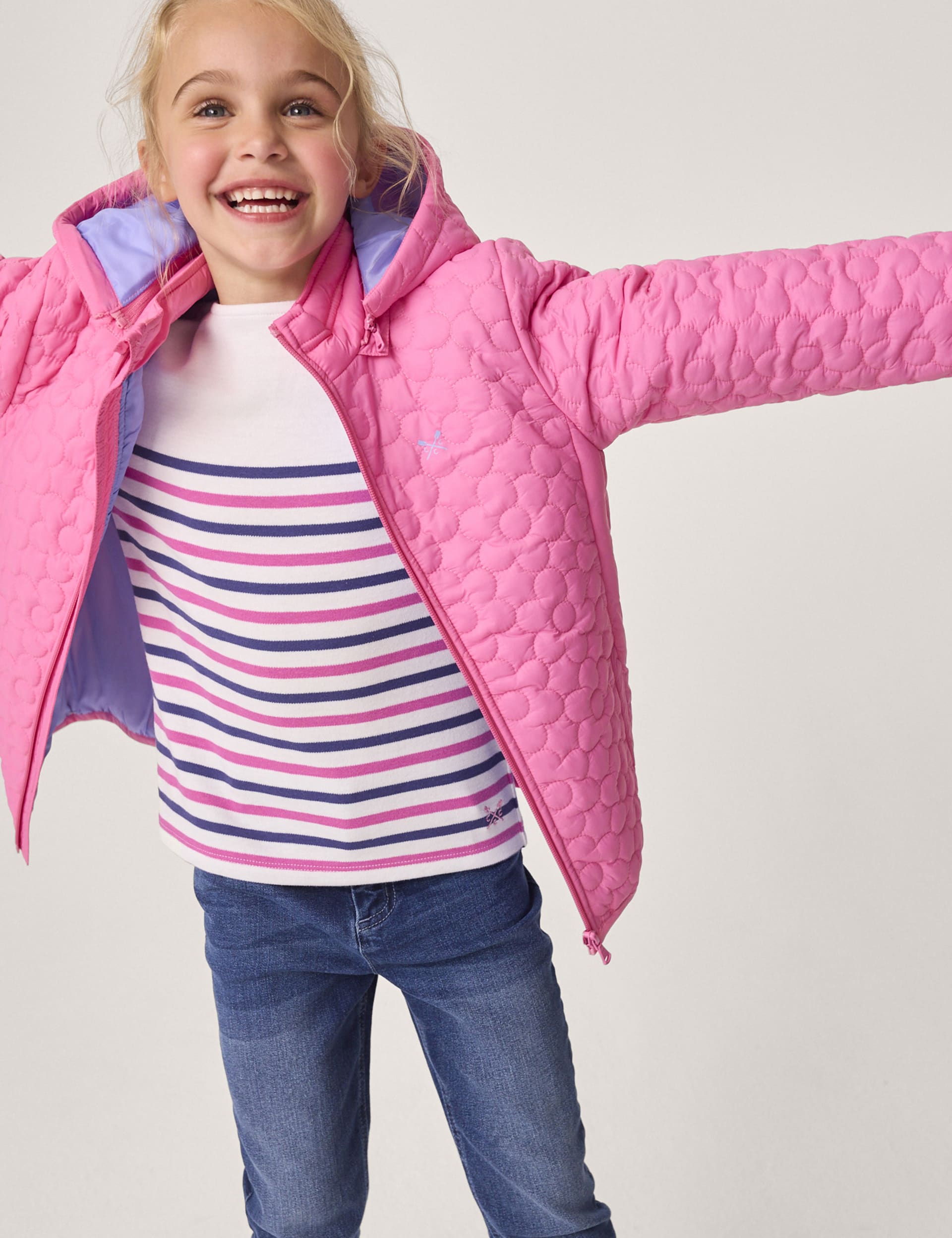 Crew Clothing Girls Lightweight Quilted Jacket (3-12 Yrs) - 6-7 Y - Pink Mix, Pink Mix