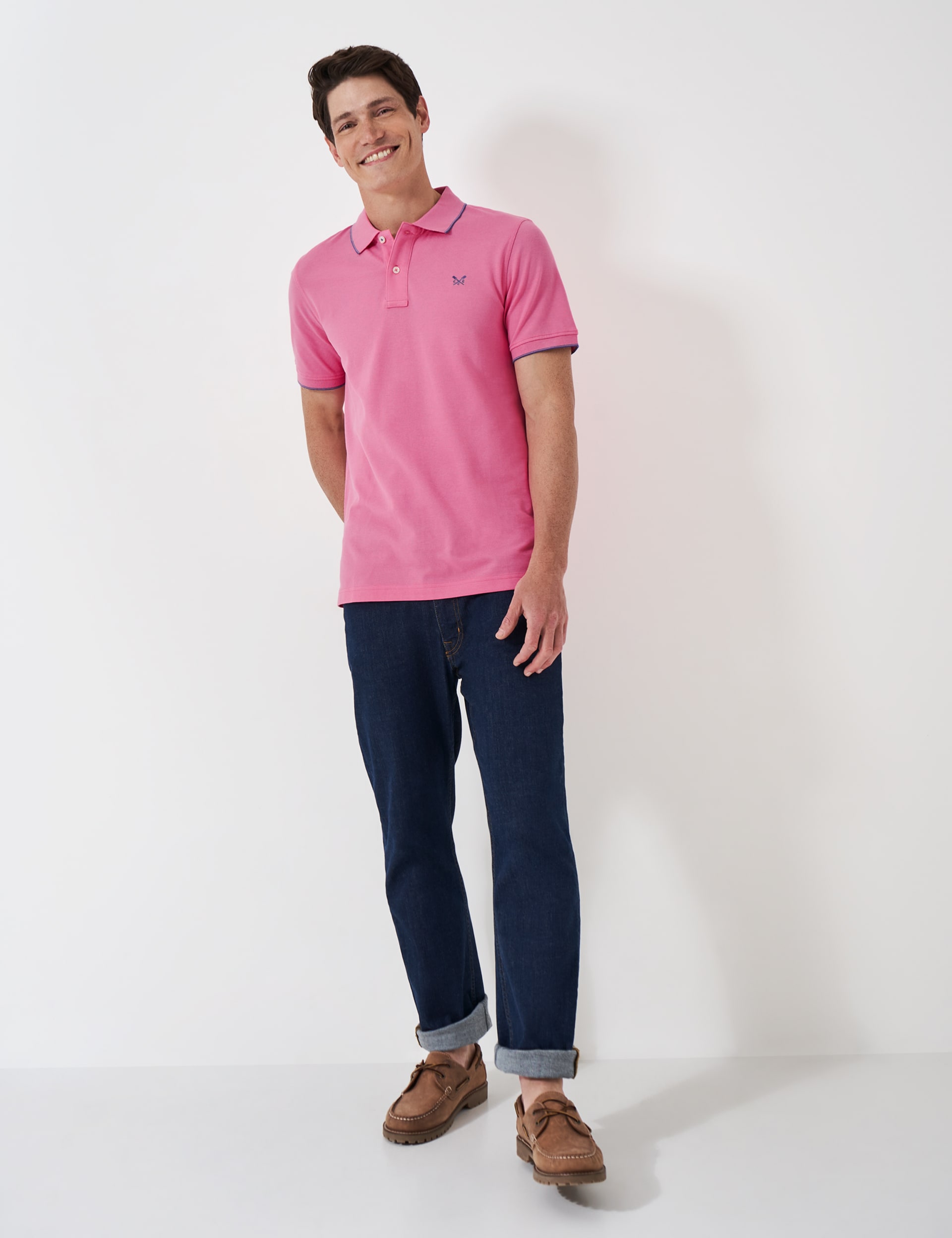 Crew Clothing Men's Pure Cotton Polo Shirt - XXL - Bright Pink, Bright Pink