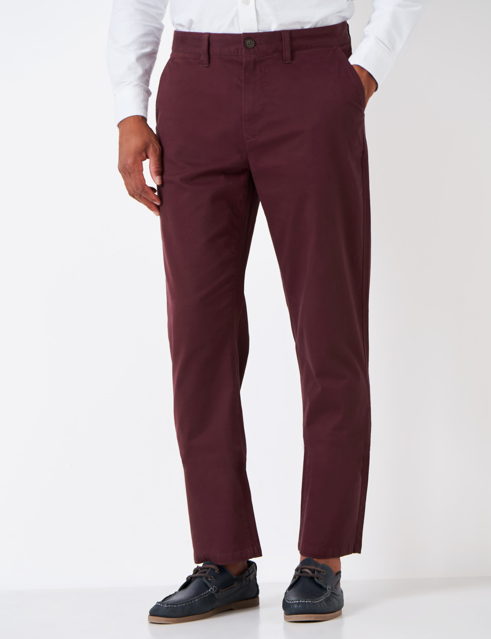 Crew Clothing Men's Regular Fit 5 Pocket Chinos - 32REG - Burgundy, Medium Blue,Burgundy