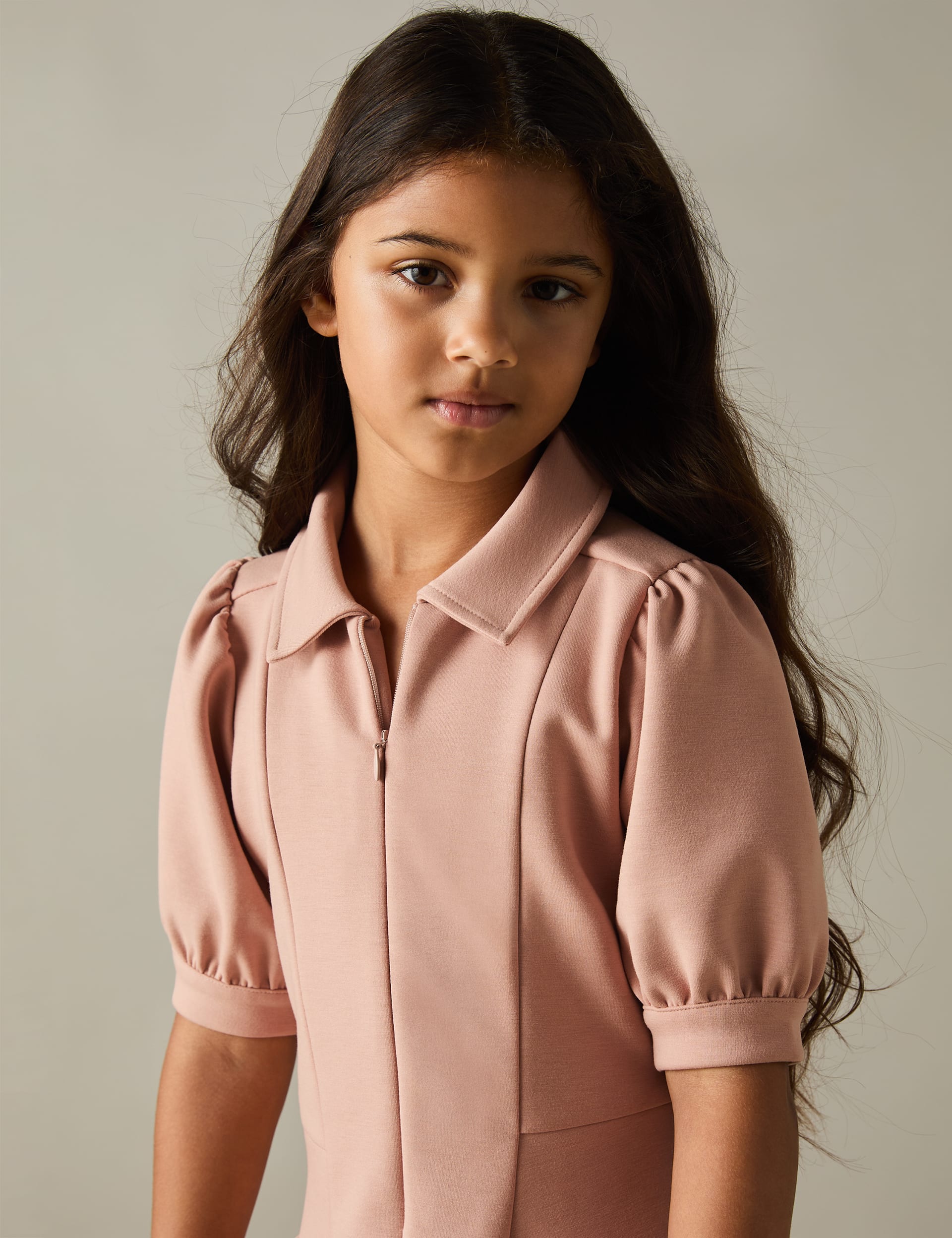 Reiss Girls Collared Zip Dress (4-14 Yrs) - 9-10Y - Pink, Pink