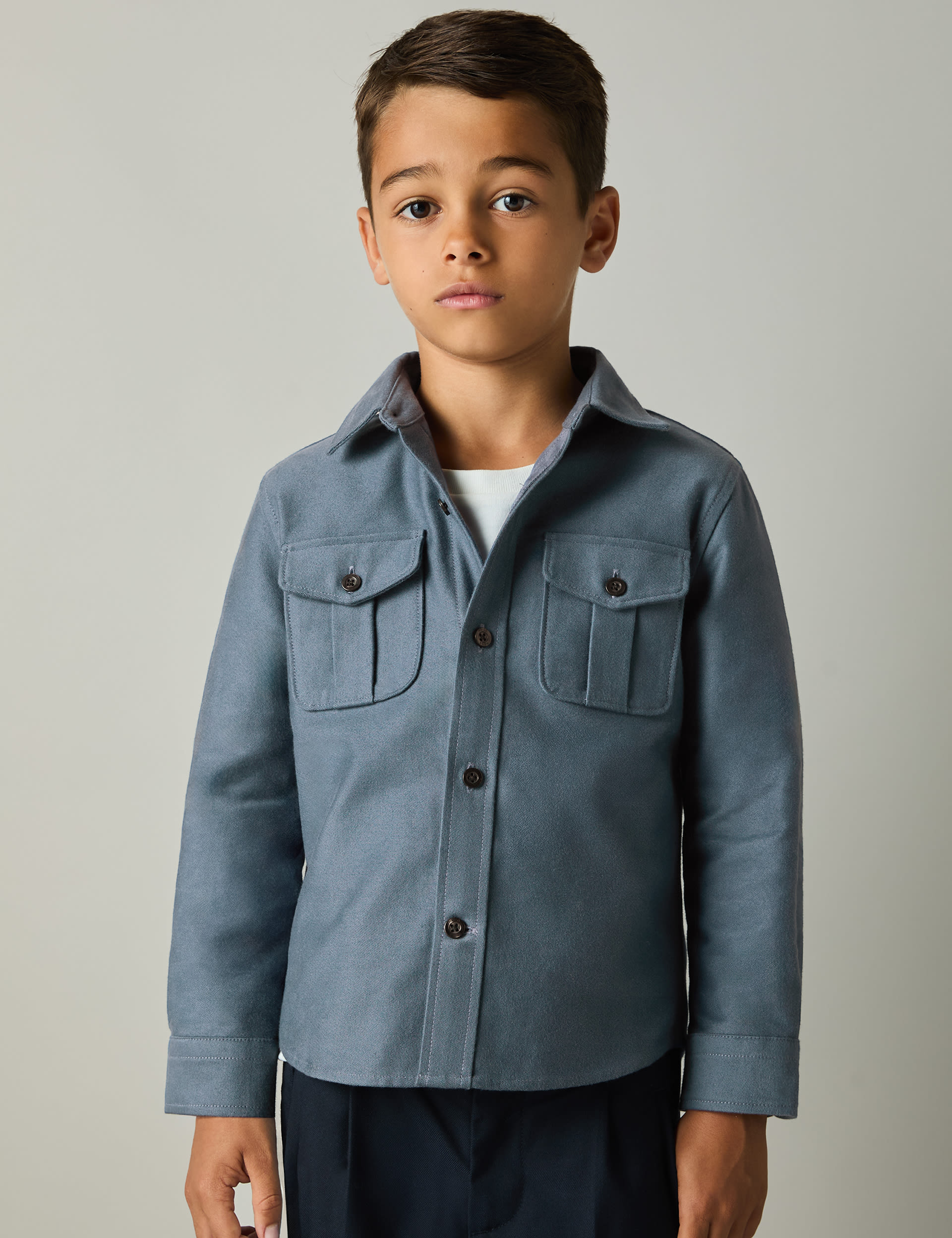 Reiss Boys Pure Cotton Shirt (3-14 Yrs) - 6-7 Y - Blue, Blue