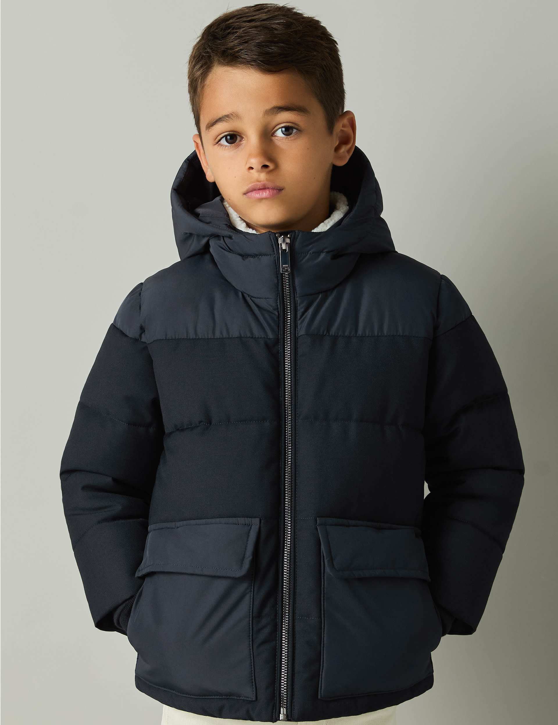 Reiss Boys Padded Hooded Jacket (3-14 Yrs) - 3-4 Y - Navy, Navy