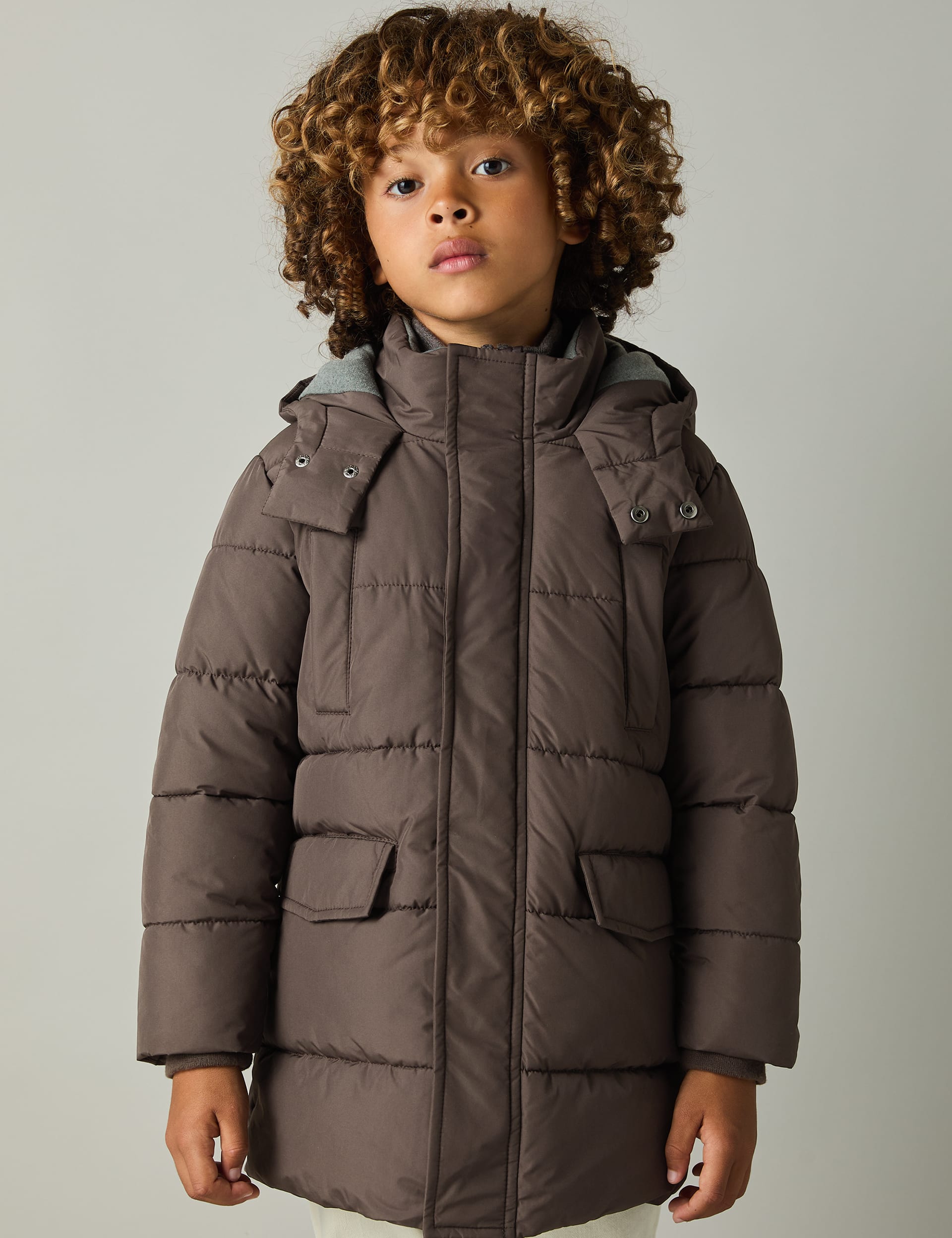 Reiss Boys Hooded Padded Jacket (3-14 Yrs) - 4-5 Y - Brown, Brown