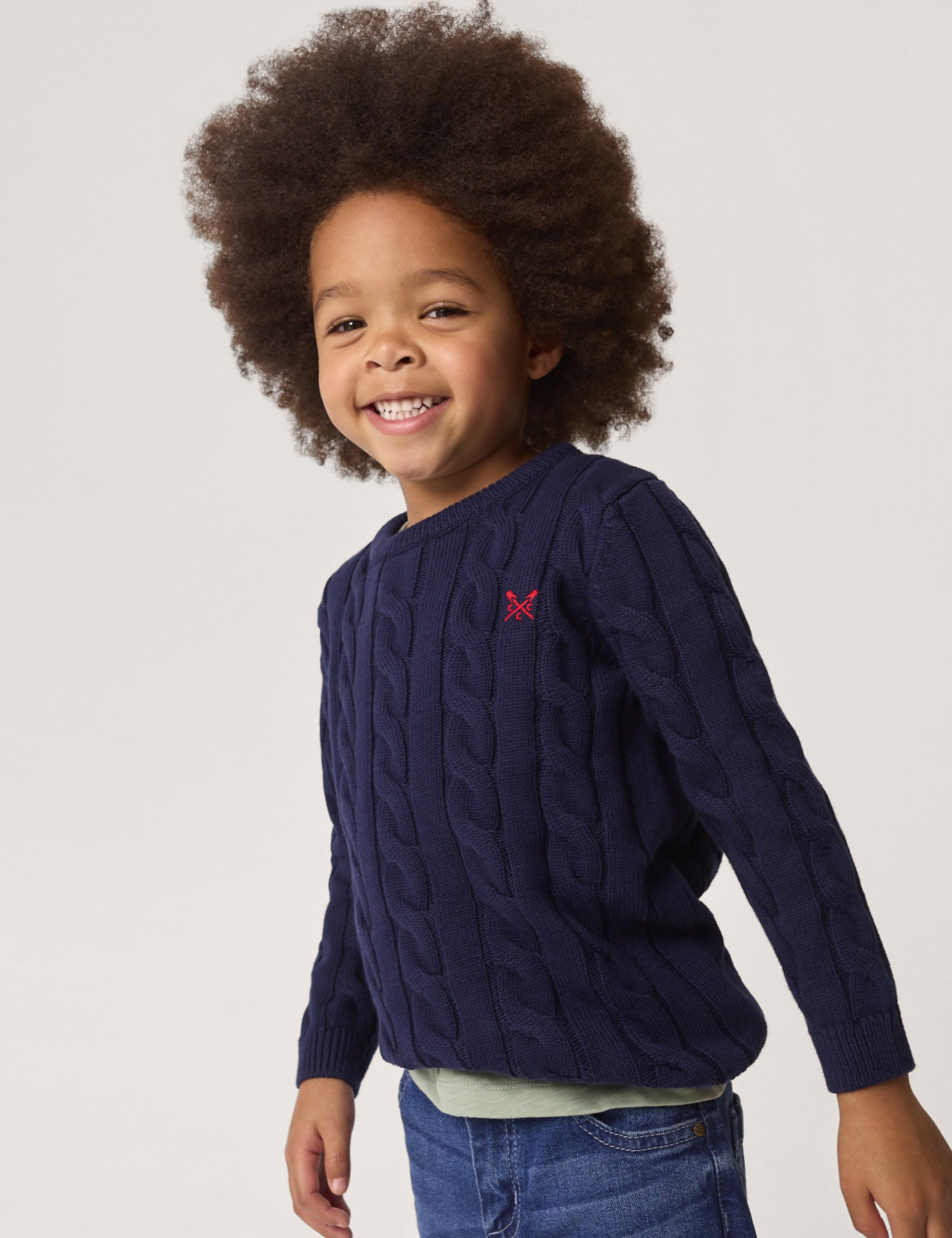 Crew Clothing Boys Pure Cotton Knitted Jumper (3-12 Yrs) - 5-6 Y - Navy, Blue,Navy,Green