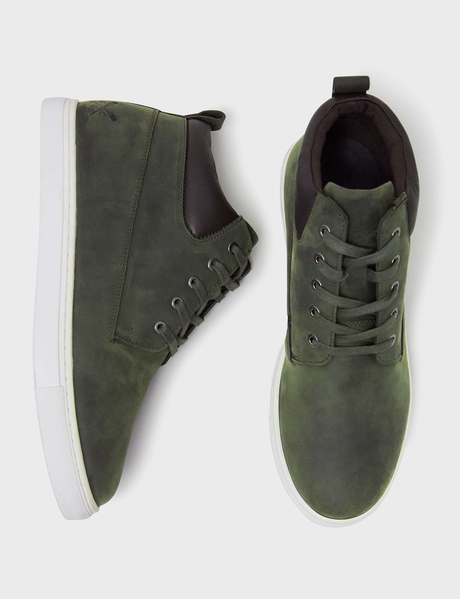 Crew Clothing Men's Leather Chukka Boots - 9 - Dark Green, Dark Green