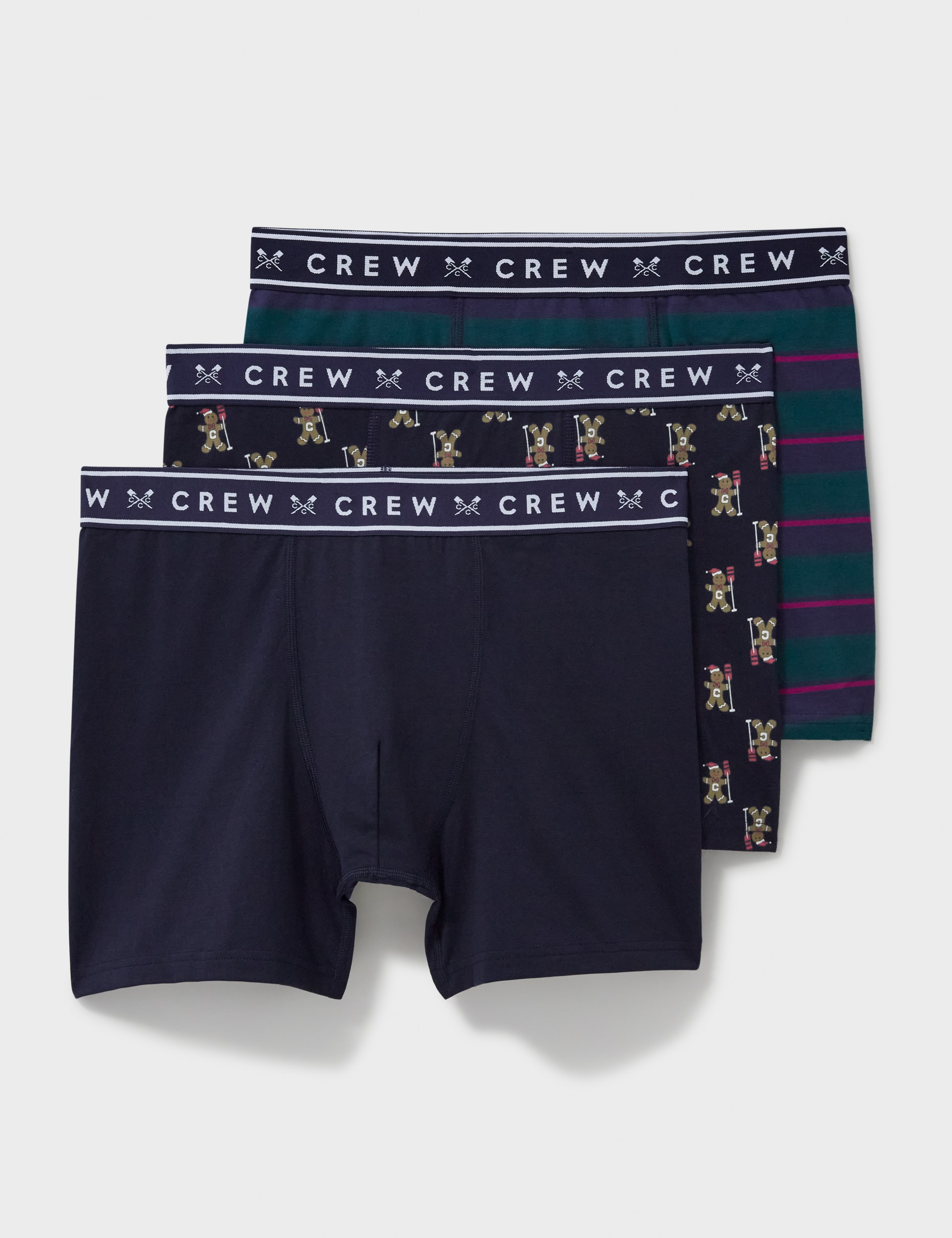 Crew Clothing Men's 3pk Jersey Assorted Boxers - Navy Mix, Navy Mix